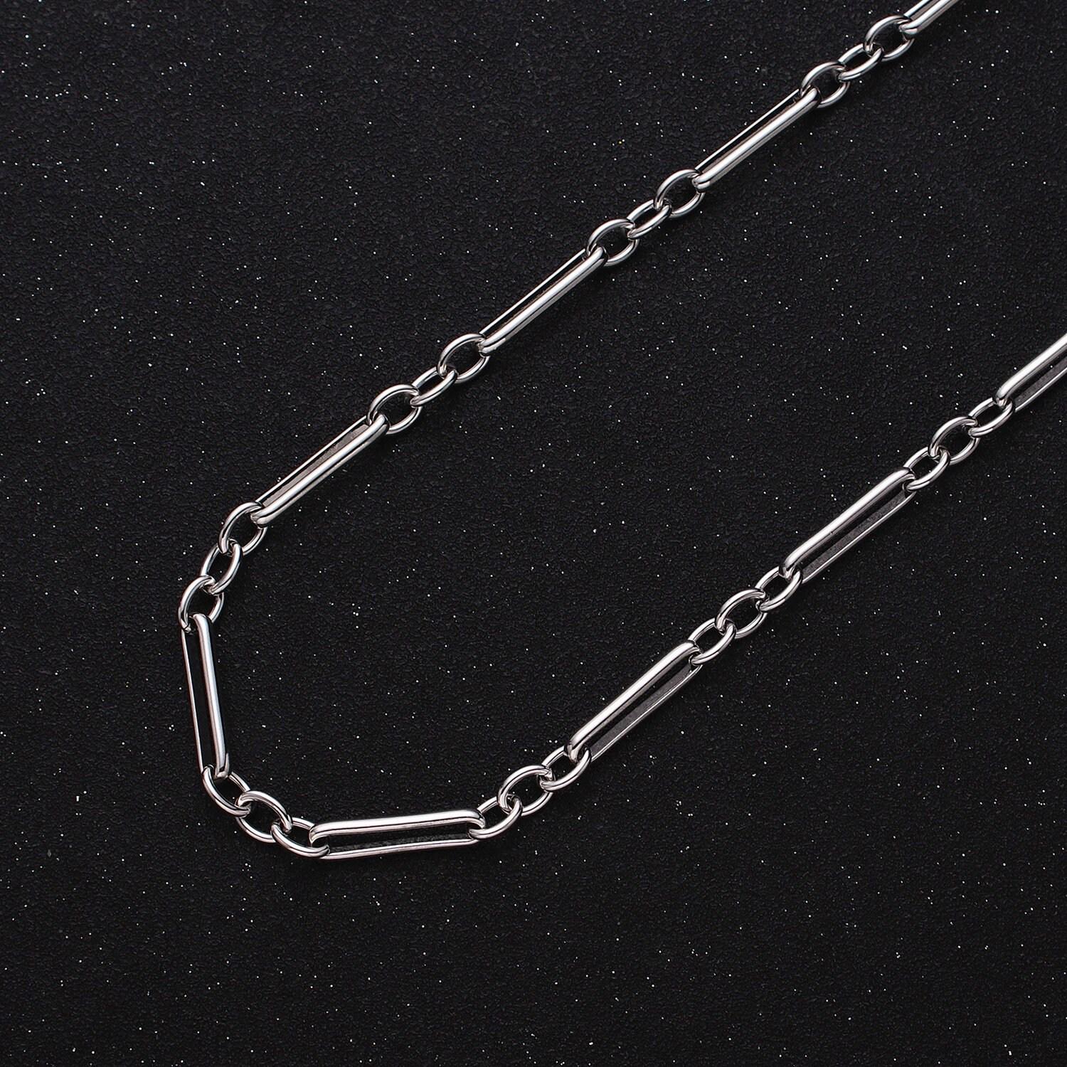 16k gold filled figure eight figaro chain, silver figure eight chain paper clip chain by yard for jewelry making supply | roll-1261 1262