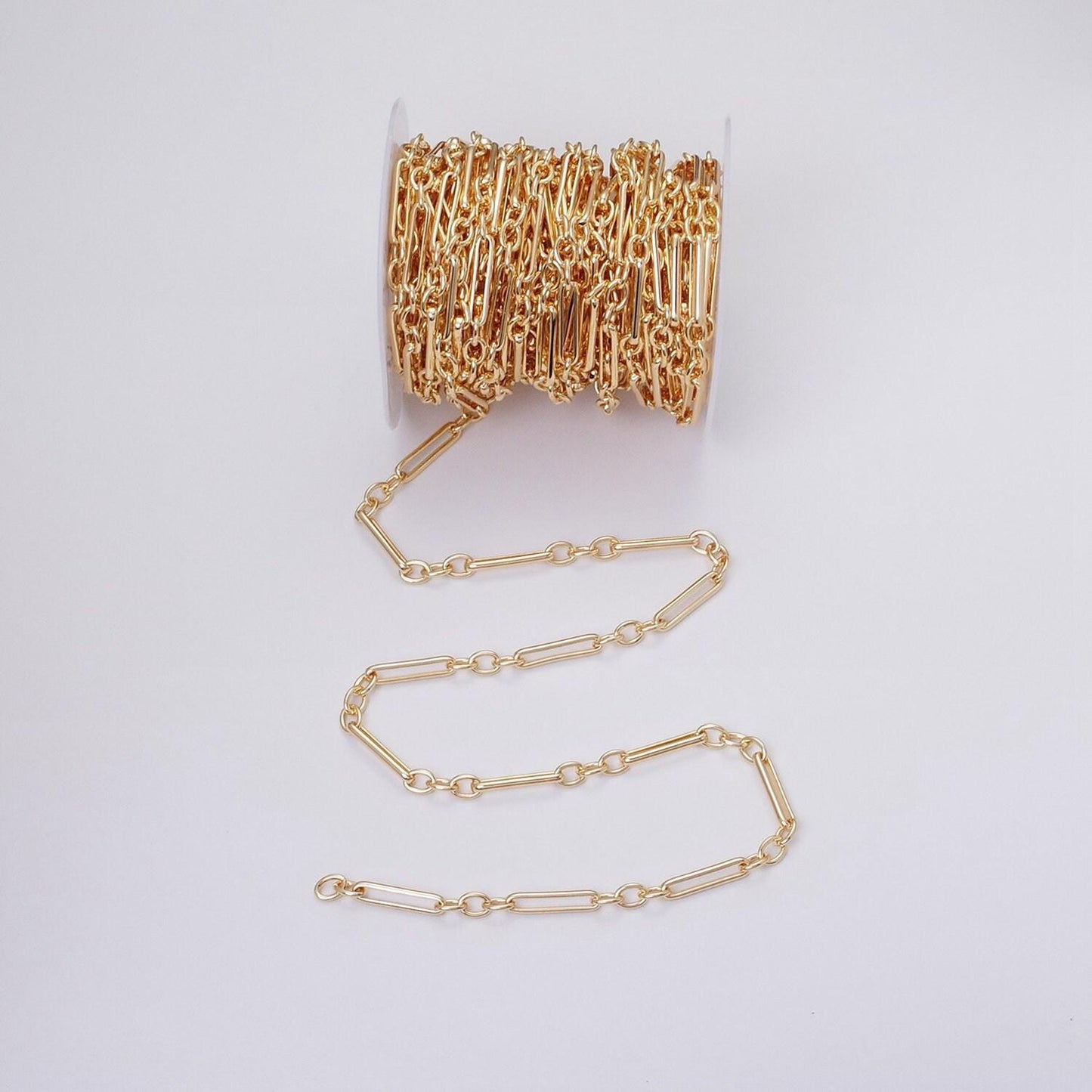 16k gold filled figure eight figaro chain, silver figure eight chain paper clip chain by yard for jewelry making supply | roll-1261 1262