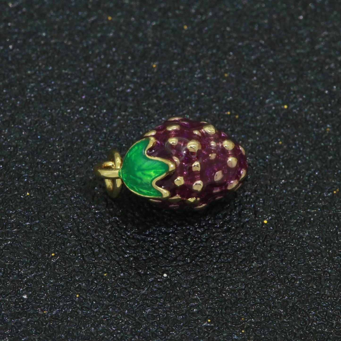 Dainty fruit charm red strawberry, mango, raspberry, cherry charm lead nickel free, jewelry making supplies enamel jewelry food