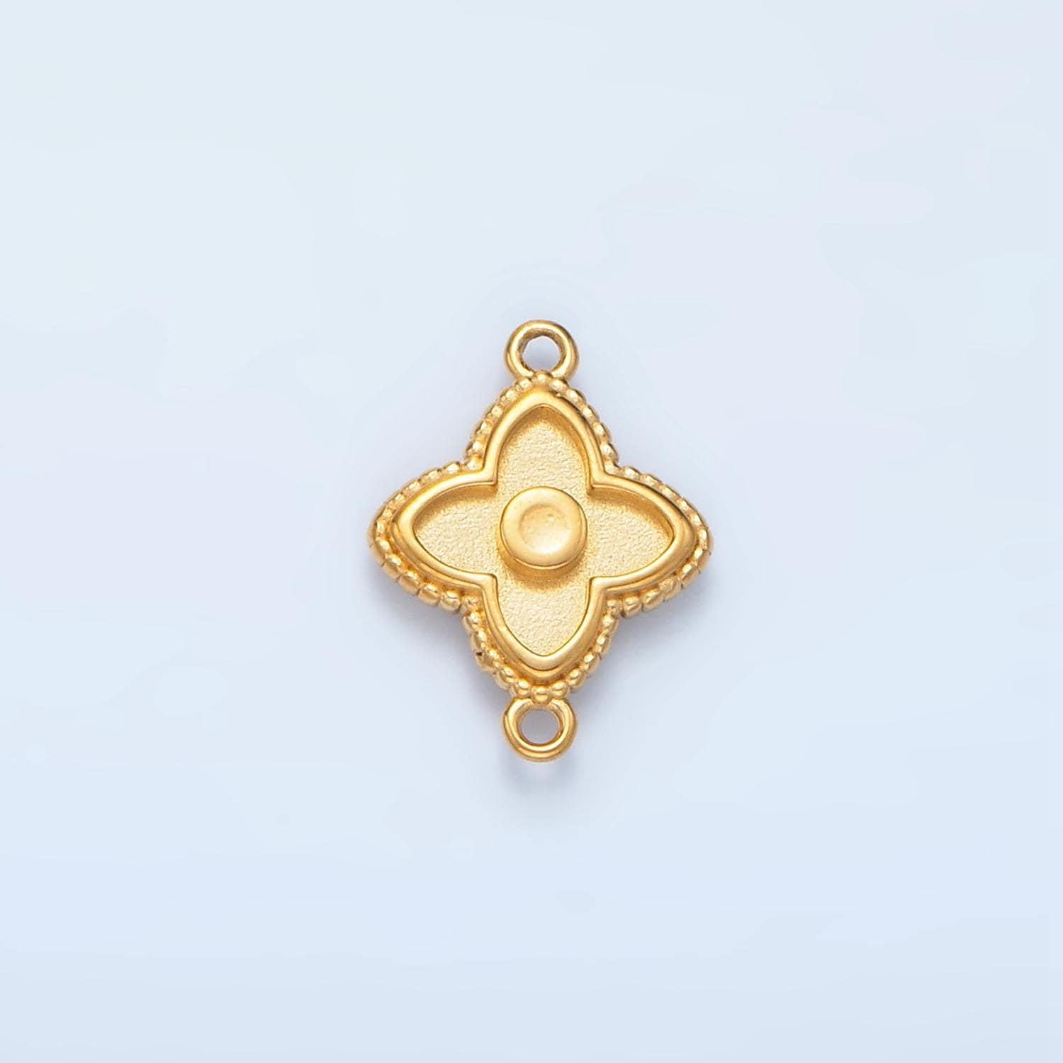 Stainless steel star charm connector minimalist dotted bezel link connector celestial jewelry inspired | f-184