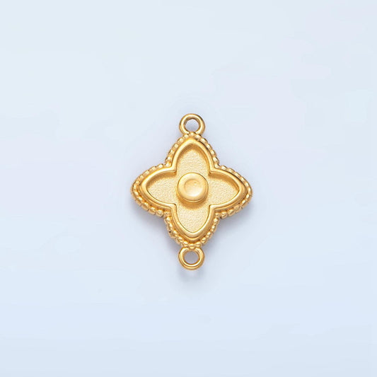 Stainless steel star charm connector minimalist dotted bezel link connector celestial jewelry inspired | f-184