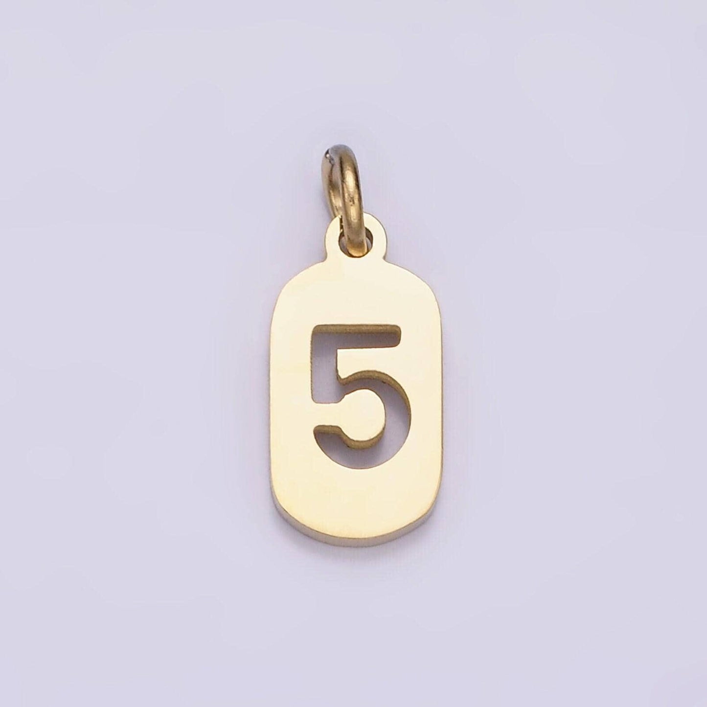 Laser cut gold stainless steel number 0-9 open script mini military tag add-on charm for necklace bracelet lucky number | p591 - p601