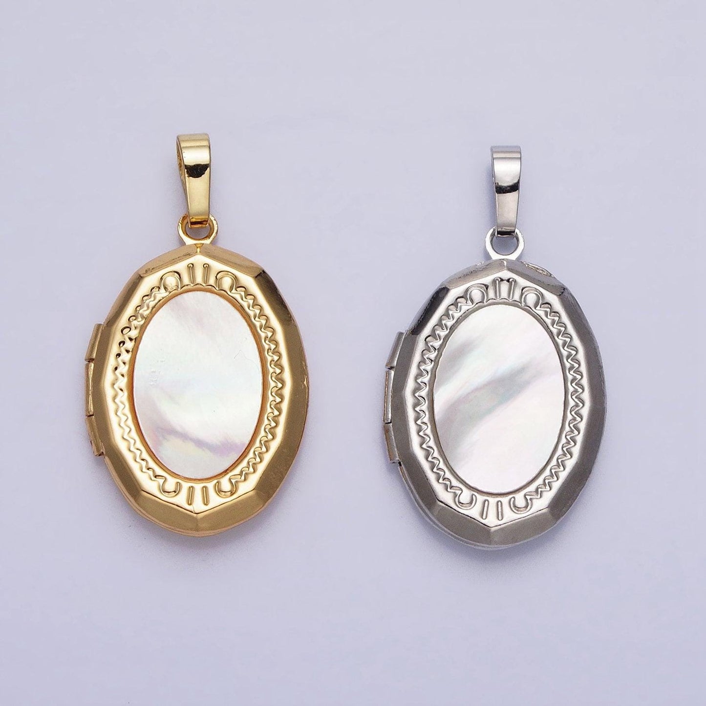 Oval pearl locket necklace pendant silver locket for photo necklace handmade mothers day gift jewelry supply aa367 aa368
