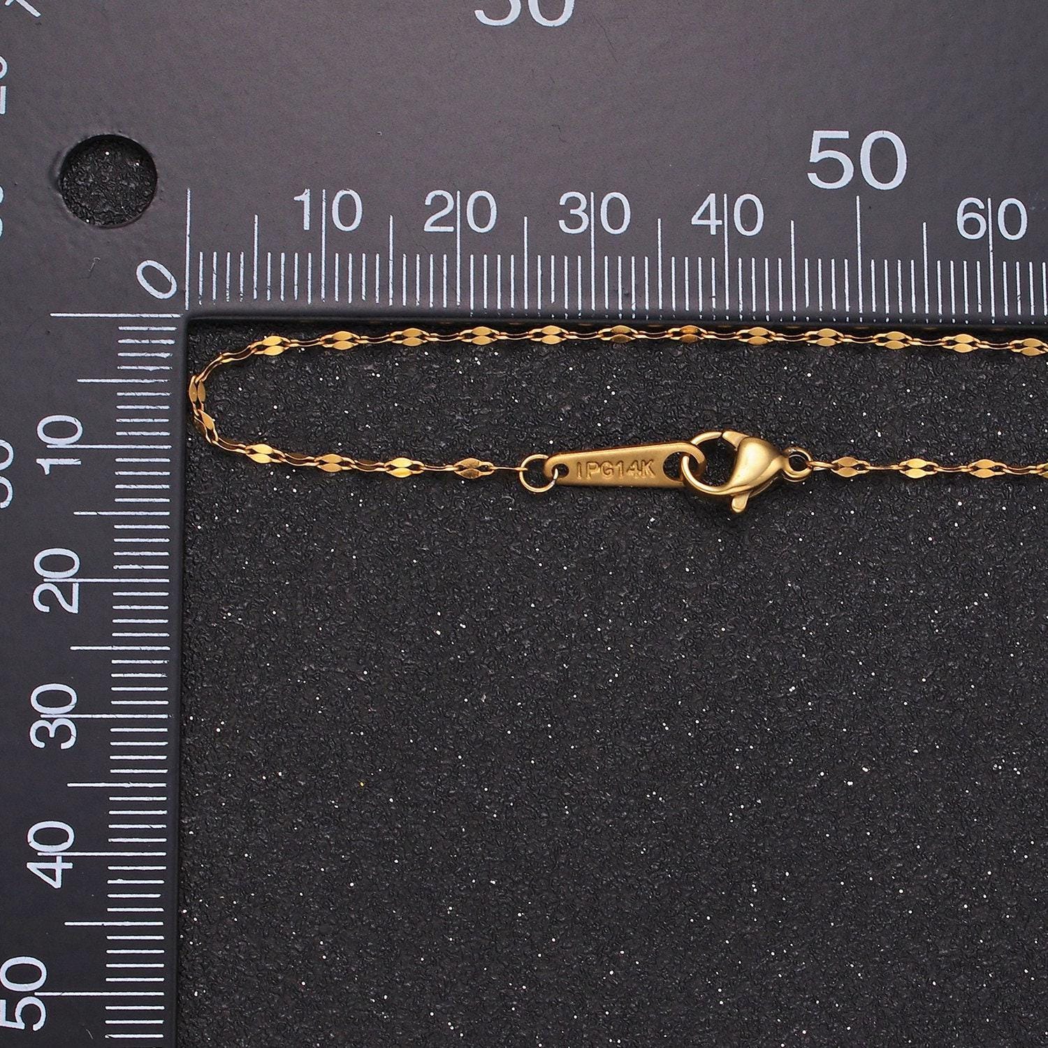 Waterproof and sweatproof minimalist necklace for woman 1.3 dapped cable chain gold stainless steel chain for layering necklace wa2421