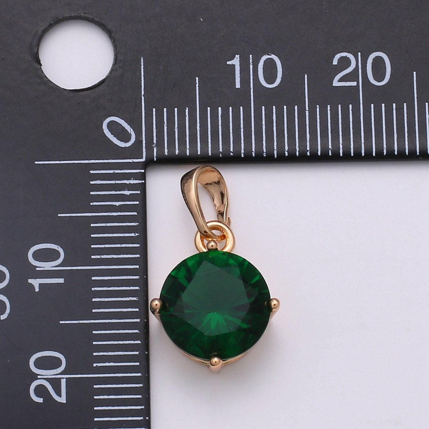 1pc. cubic zirconia 18k gold pendant, solitaire cubic charm for easy self-making jewelry, sophisticate pendant, pdgf-2043-2047