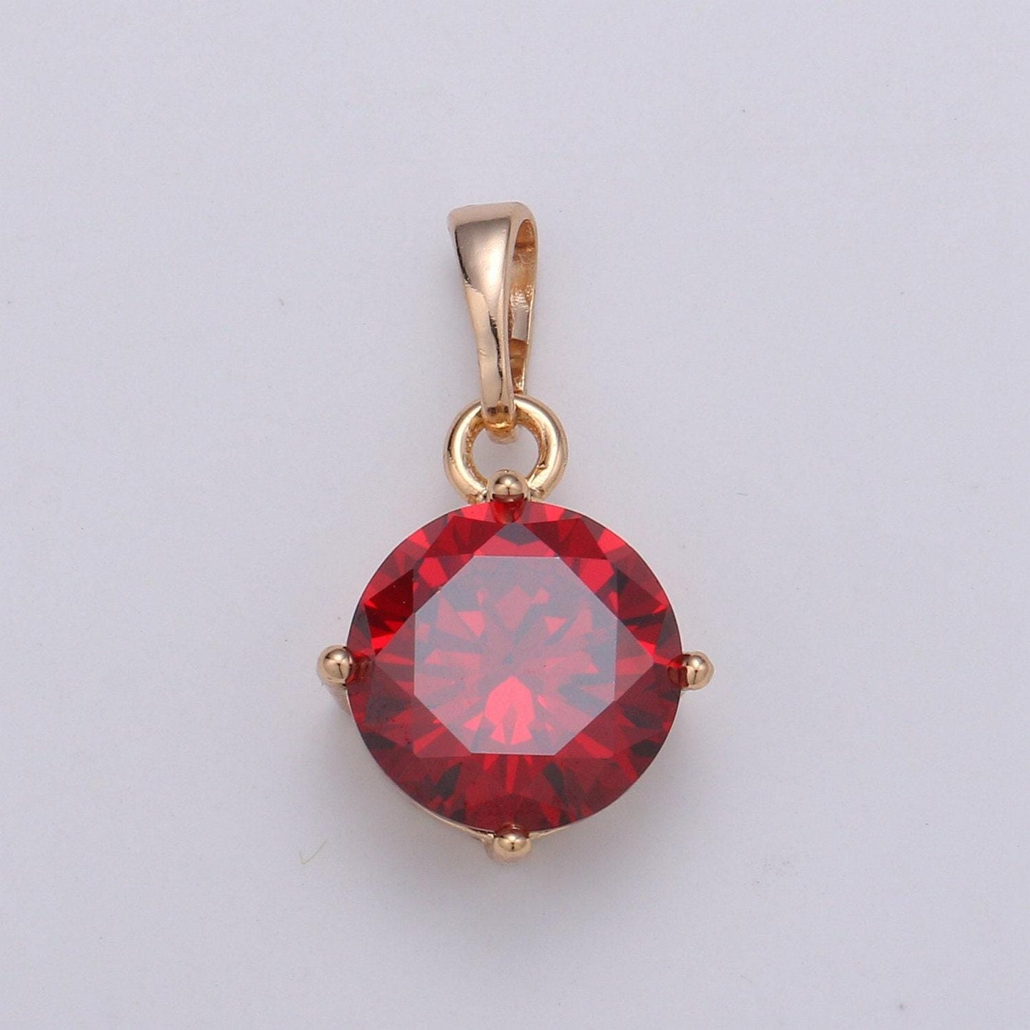 1pc. cubic zirconia 18k gold pendant, solitaire cubic charm for easy self-making jewelry, sophisticate pendant, pdgf-2043-2047