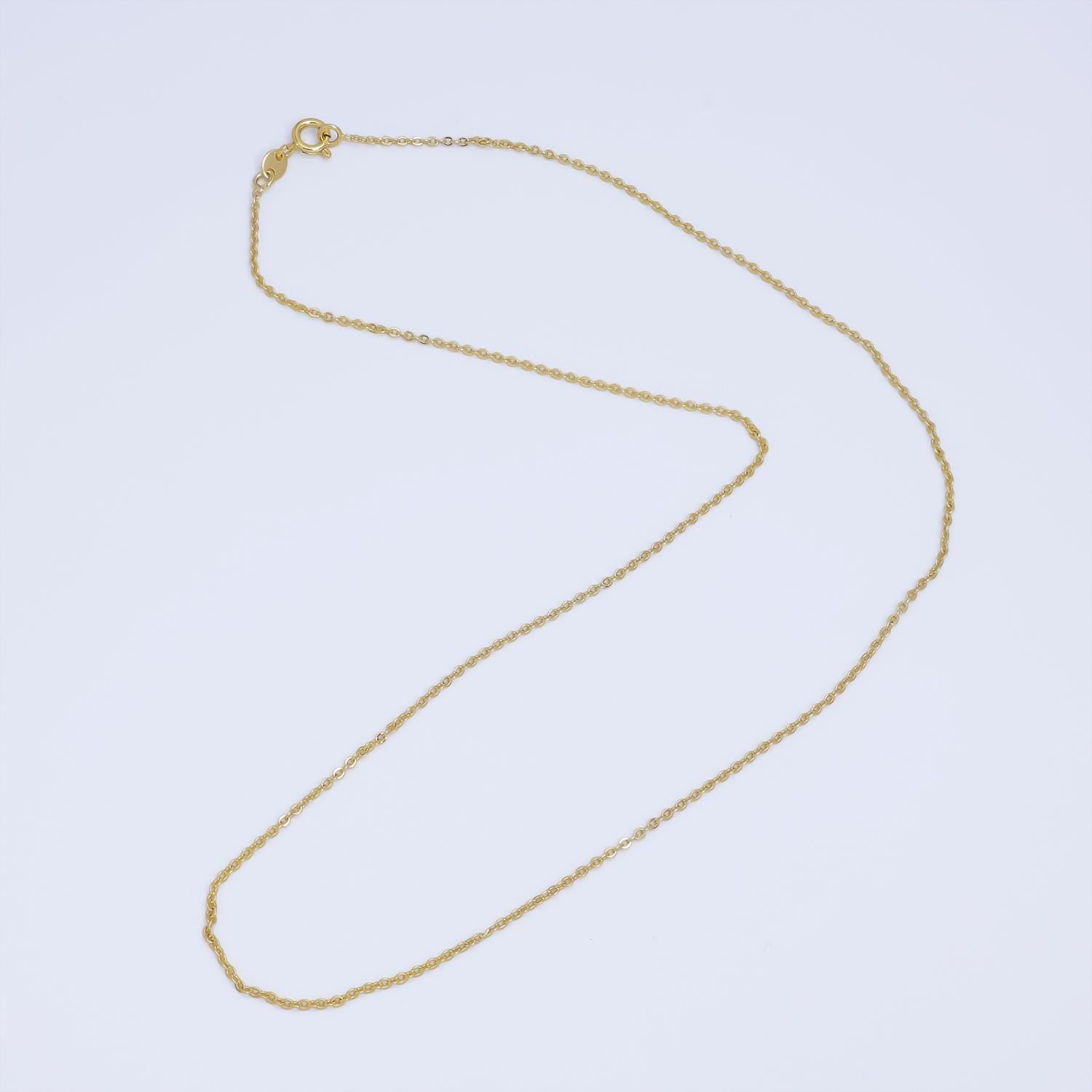 14k gold filled 1.5mm dainty cable chain 17.72 inch layering necklace | wa-2717