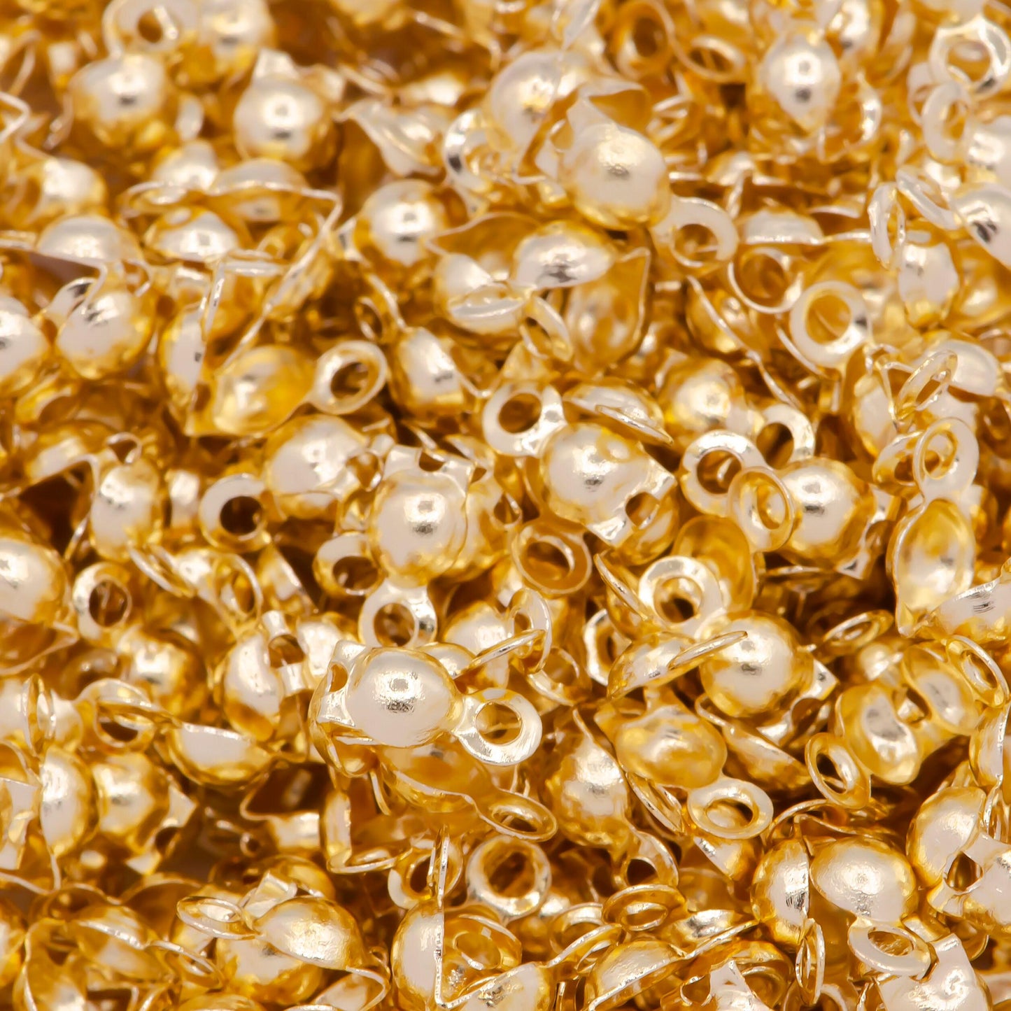 1pc gold clamshell end tip beads 3.0mm diameter, 24k gold platedball chain clasps gold clasp for connector crimp beads | l-842