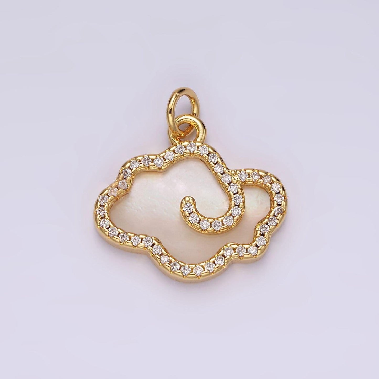 24k gold filled white shell pearl cloud charm celestial nature inspired cloud dangle charm cz cloud pendant | ag602