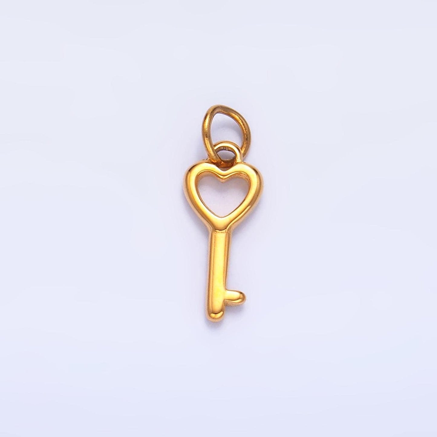 Mini stainless steel gold heart key charm tiny charm key of my heart jewelry inspired | p1442