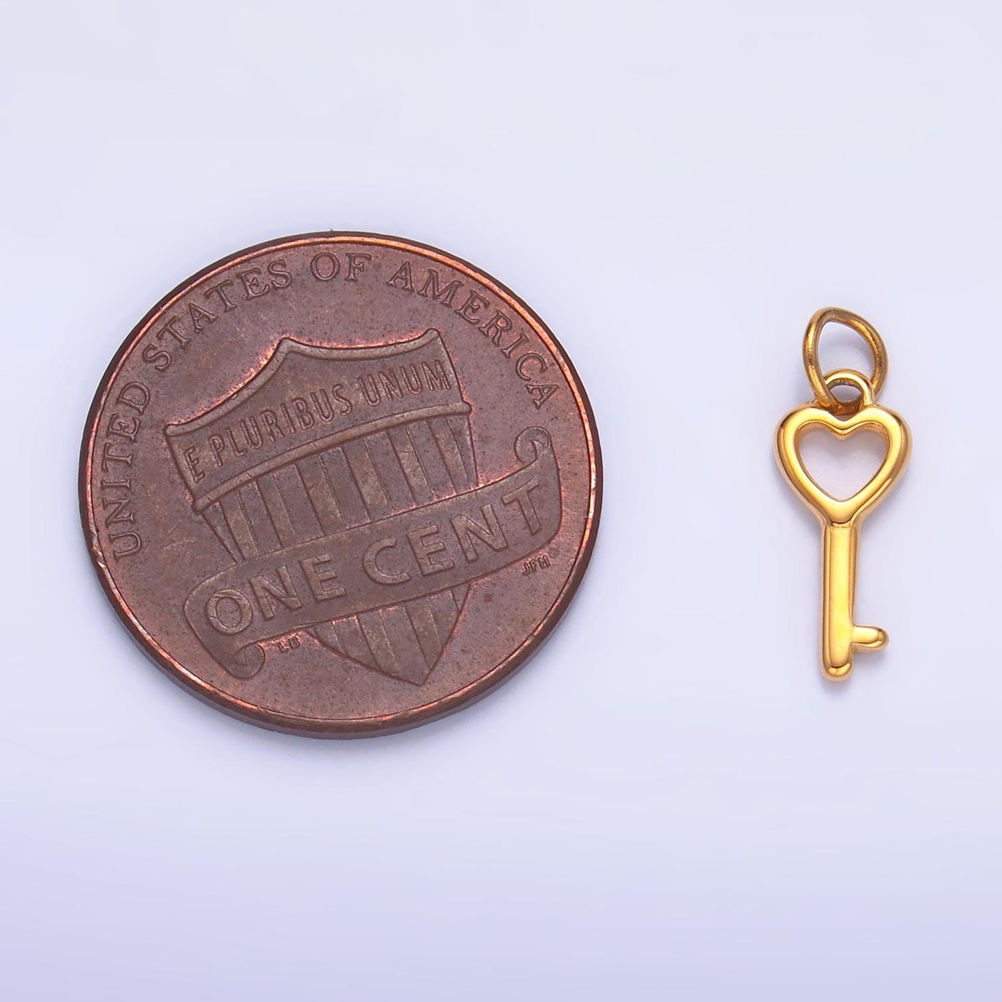 Mini stainless steel gold heart key charm tiny charm key of my heart jewelry inspired | p1442