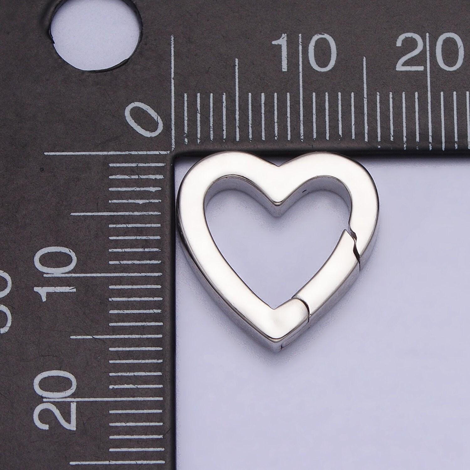 Gold silver spring gate ring heart clasp, push clip clasp, spring gate for jewelry making z309 z310