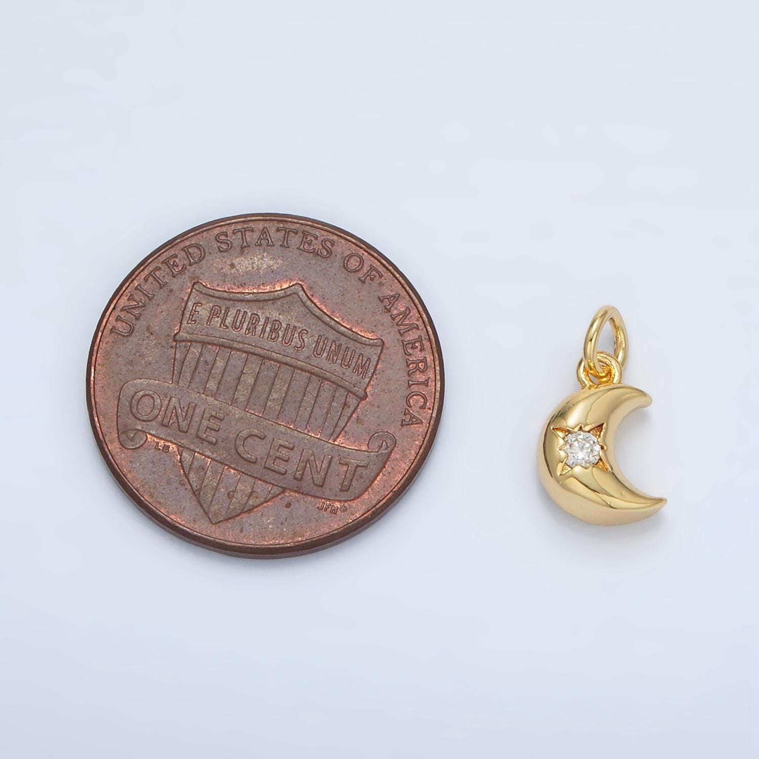 Mini gold moon charm tiny crescent moon charm celestial charms 24k gold filled findings ac157