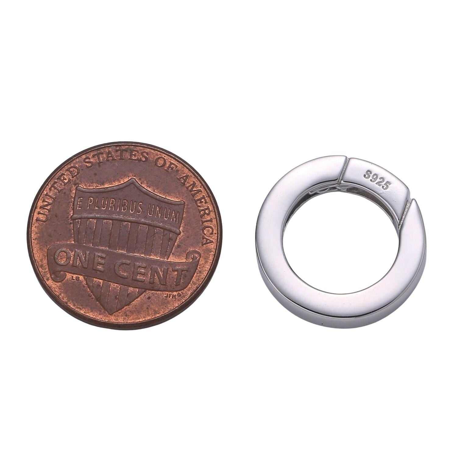 1 pc 925 sterling silver spring gate ring, 16.8mm push gate ring, charm holder clasp for connector, wristlet holder sl-245