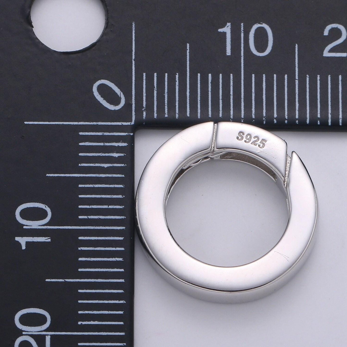 1 pc 925 sterling silver spring gate ring, 16.8mm push gate ring, charm holder clasp for connector, wristlet holder sl-245