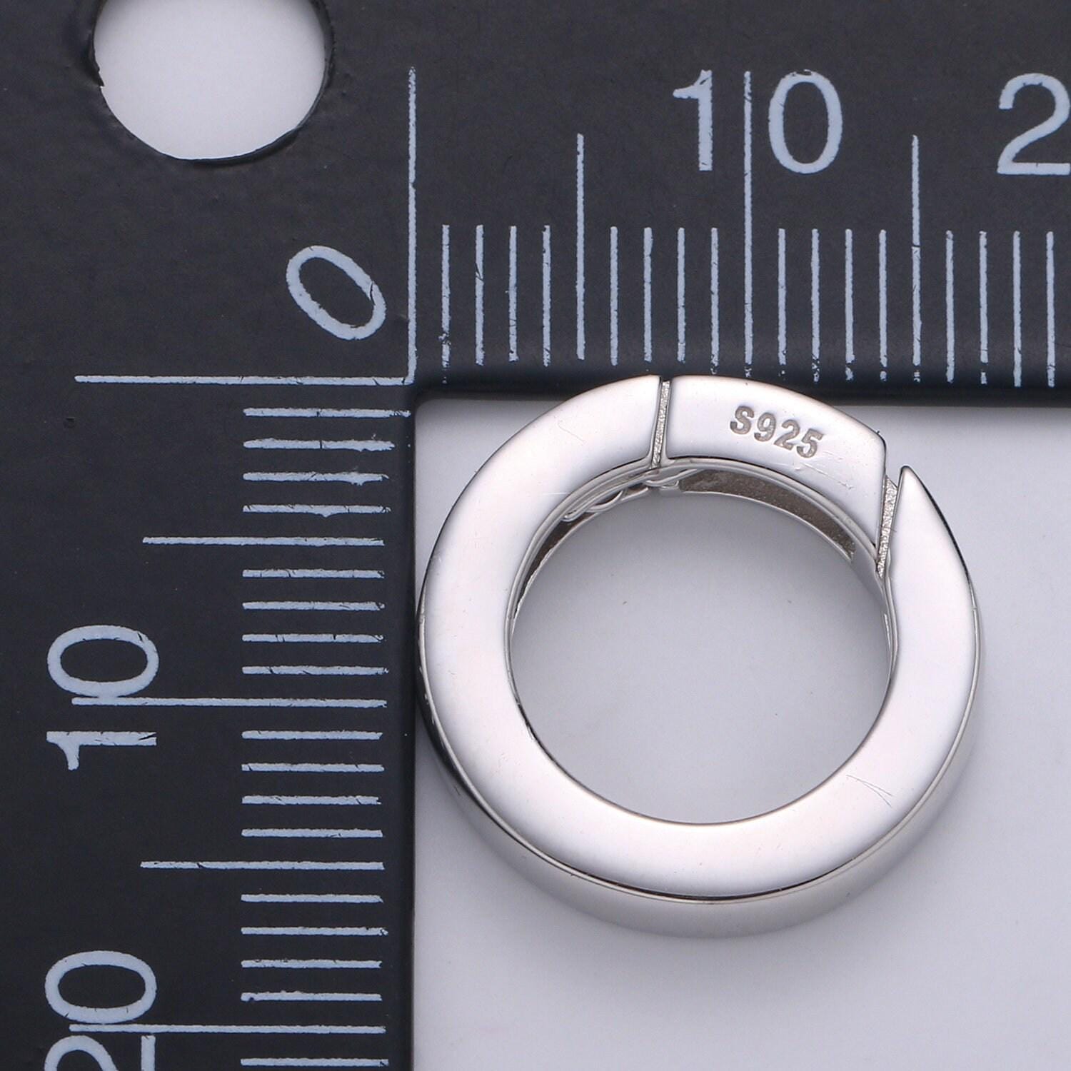 1 pc 925 sterling silver spring gate ring, 16.8mm push gate ring, charm holder clasp for connector, wristlet holder sl-245