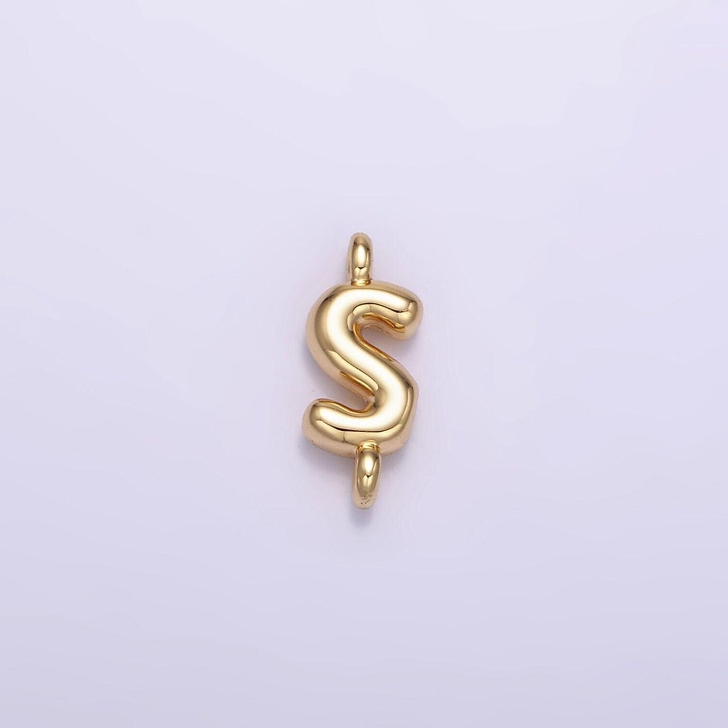 Mini gold filled bubble alphabet a-z charm connectors for bracelet necklace jewelry making supply | a1539-a1551
