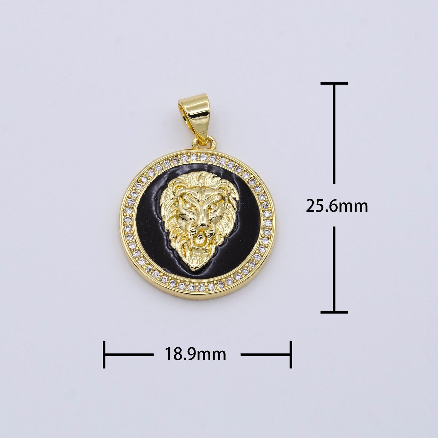 Micro pave cz lion head 14k gold filled medallion pendant lion majesty pendant, the king of nature charm for diy jewelry, gold color aa426