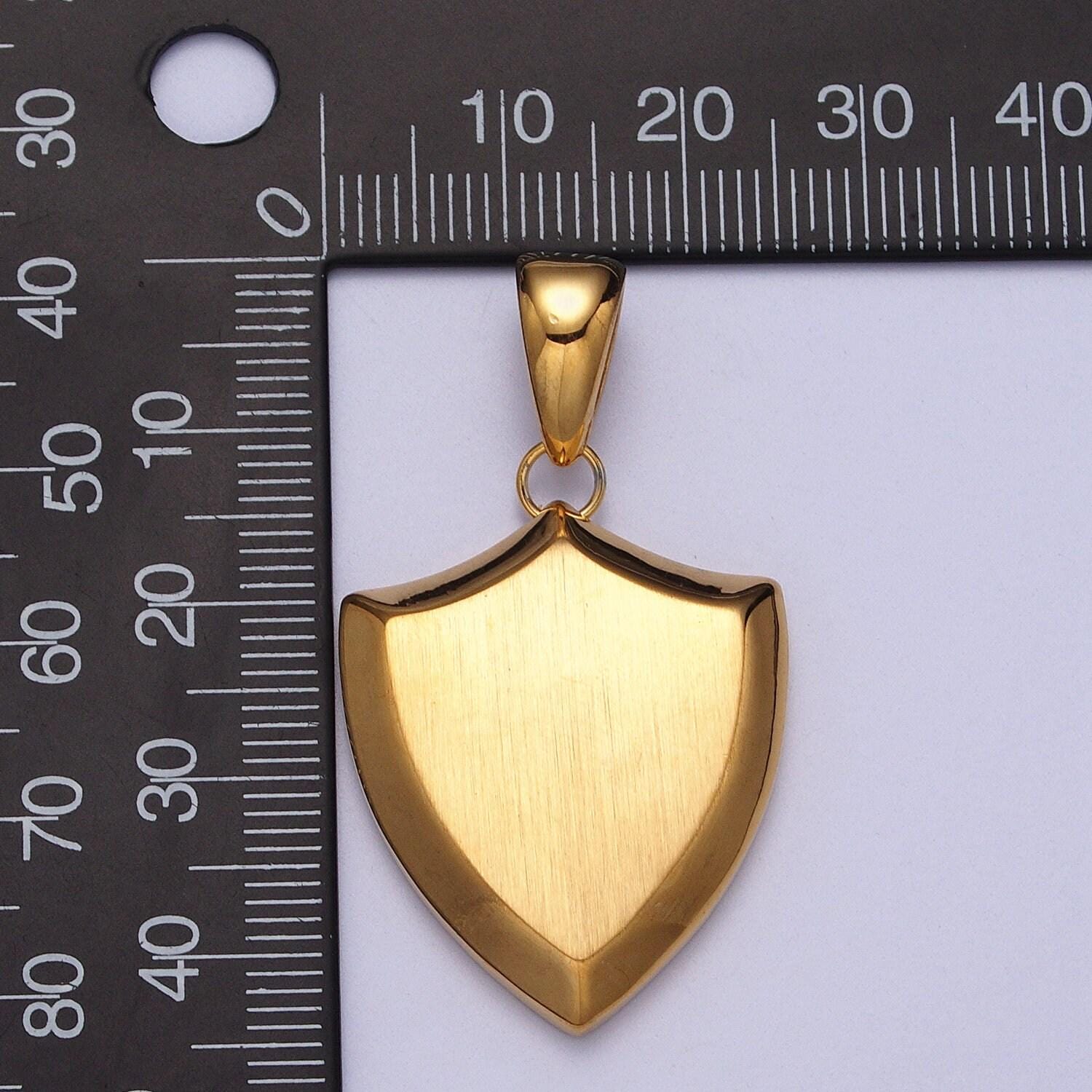 Shield pendant necklace stainless steel minimalist stylish necklace keychain lobster claw component for personalized jewelry making j432