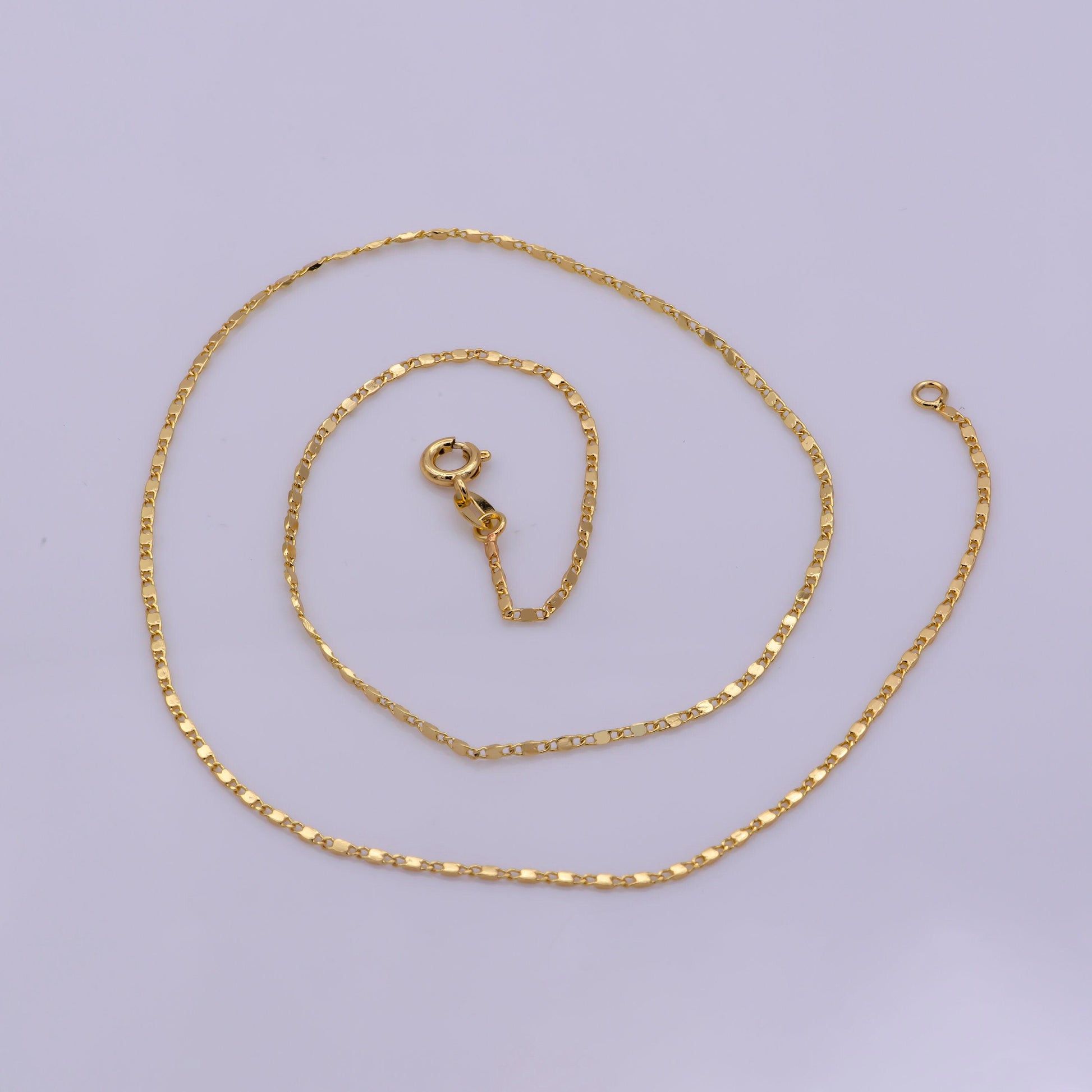 1pc 18.0'' ready to use gold intertwined necklace chain, tag twisted chain dainty necklace, unique for pendant charm necklace making, wa-383