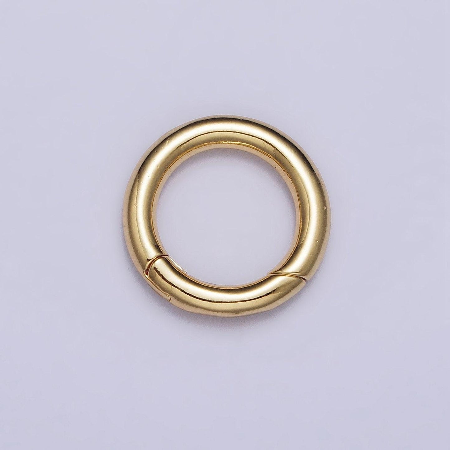 Dainty gold spring gate ring, push gate ring 10, 15 mm round circle ring charm holder gold clasp for jewelry clasp z-340