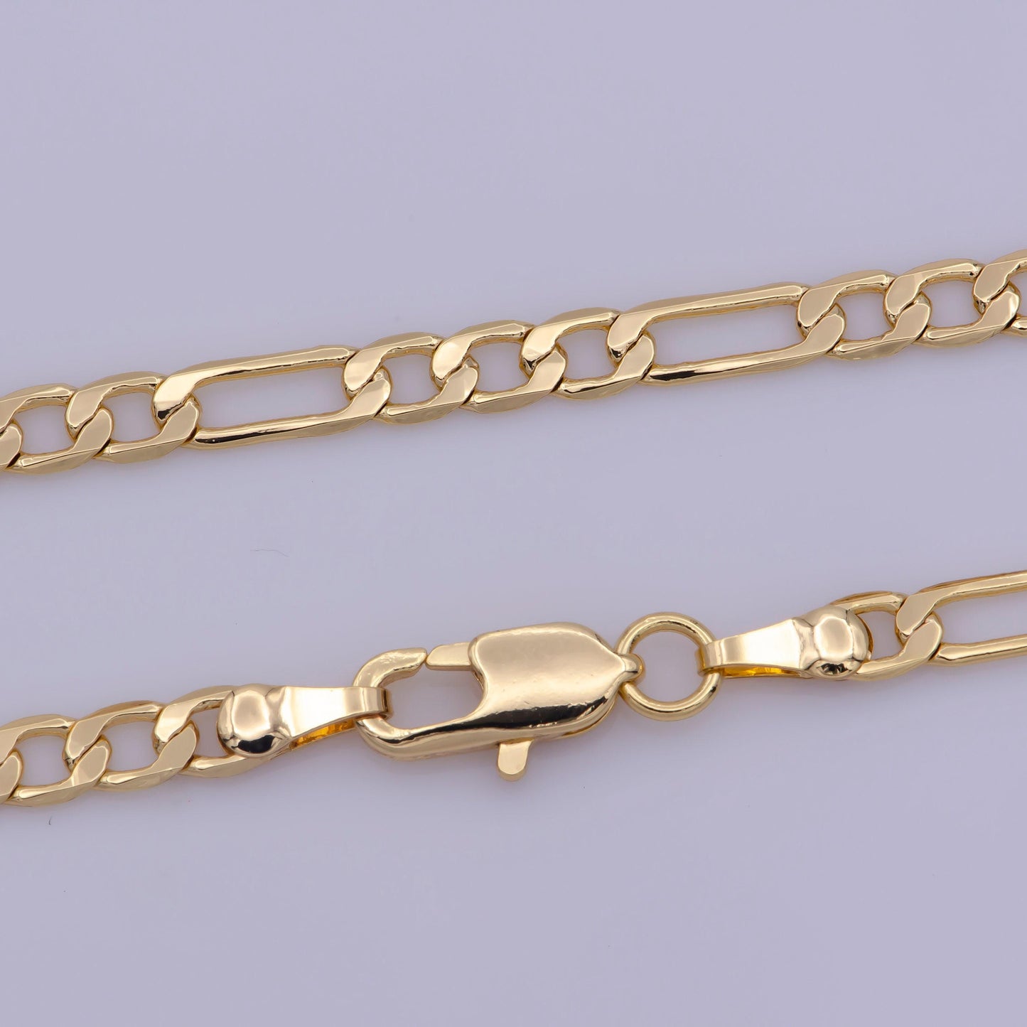 1pc 18.0'', 3.6mm ready to use gold figaro necklace chain, layering figaro chain dainty necklace, perfect for pendant charm necklace, 369
