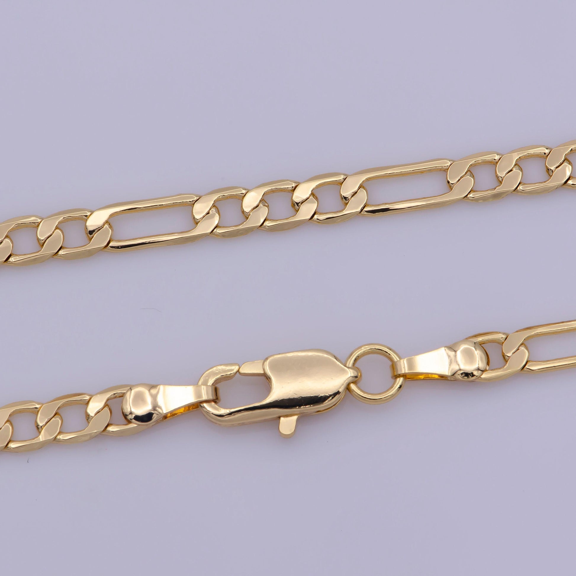 1pc 18.0'', 3.6mm ready to use gold figaro necklace chain, layering figaro chain dainty necklace, perfect for pendant charm necklace, 369