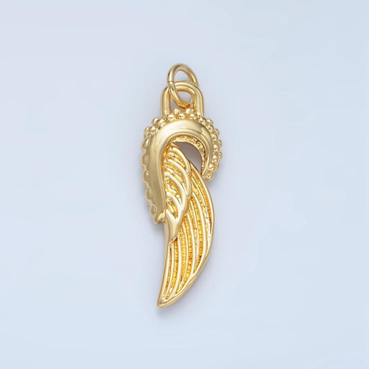 14k gold filled mini angel feathered wings add-on charm | ag880