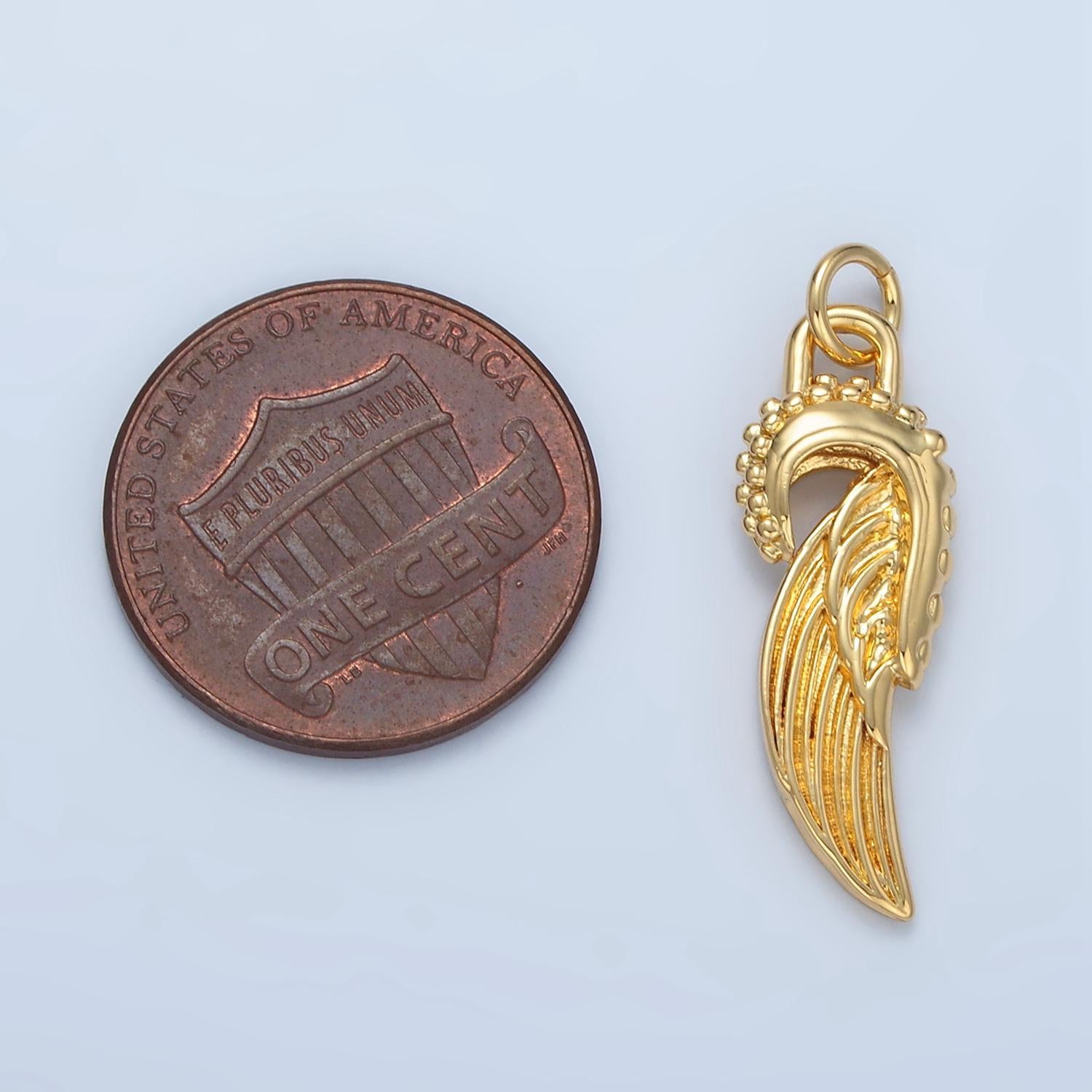 14k gold filled mini angel feathered wings add-on charm | ag880
