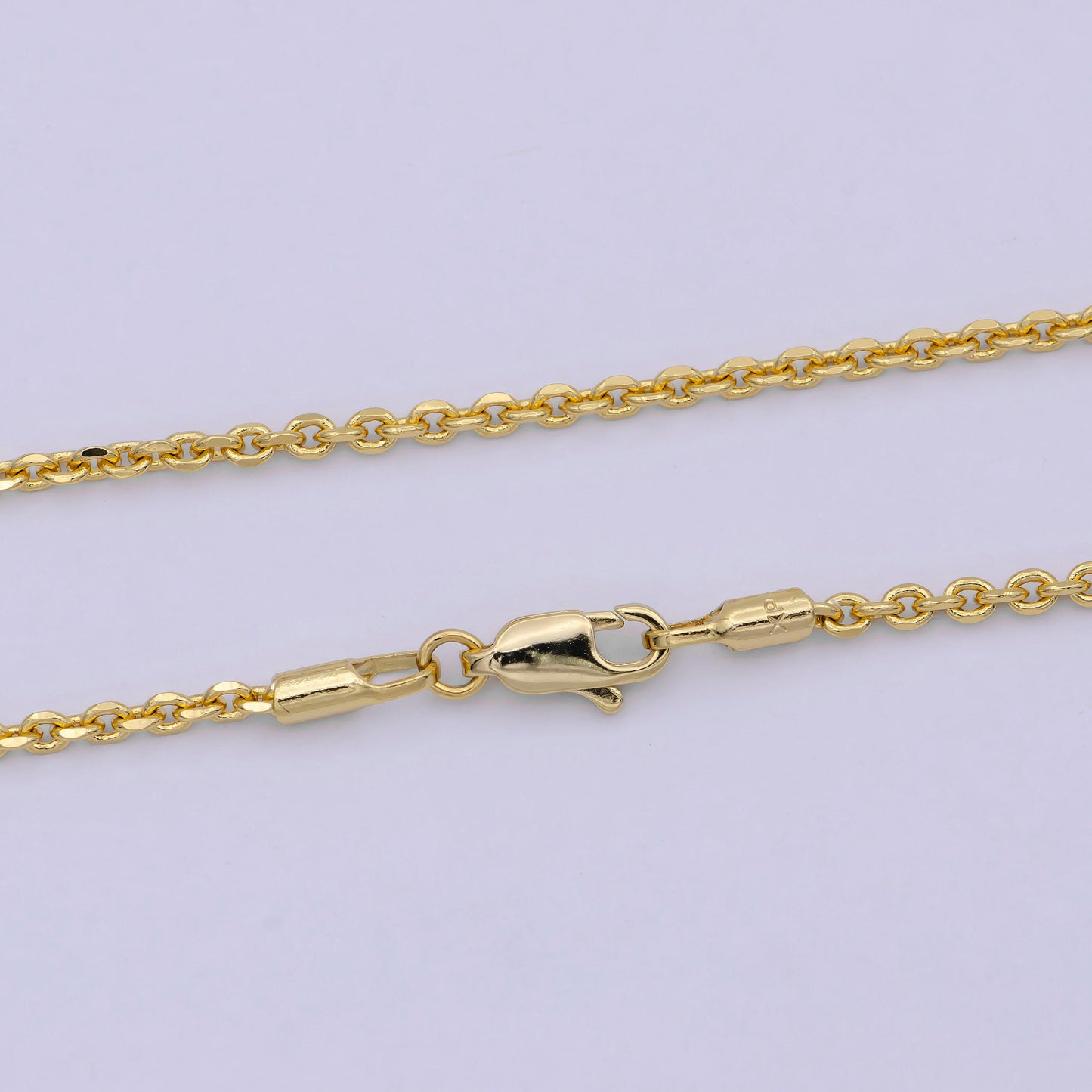 17.7'' ready to use 24k gold filled thin cable necklace chain layering cable chain dainty necklace, for pendant charm necklace making wa-740
