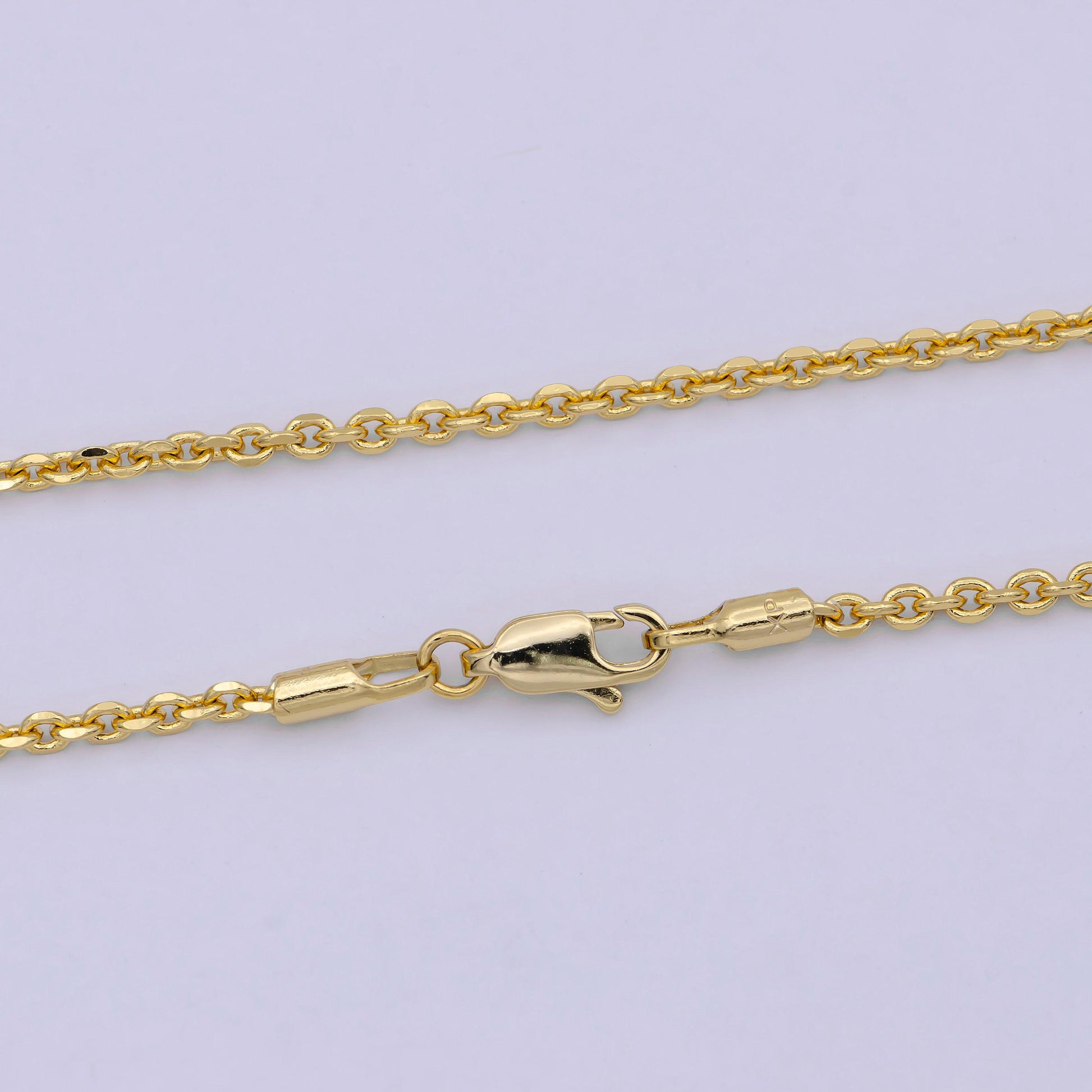 17.7'' ready to use 24k gold filled thin cable necklace chain layering cable chain dainty necklace, for pendant charm necklace making wa-740
