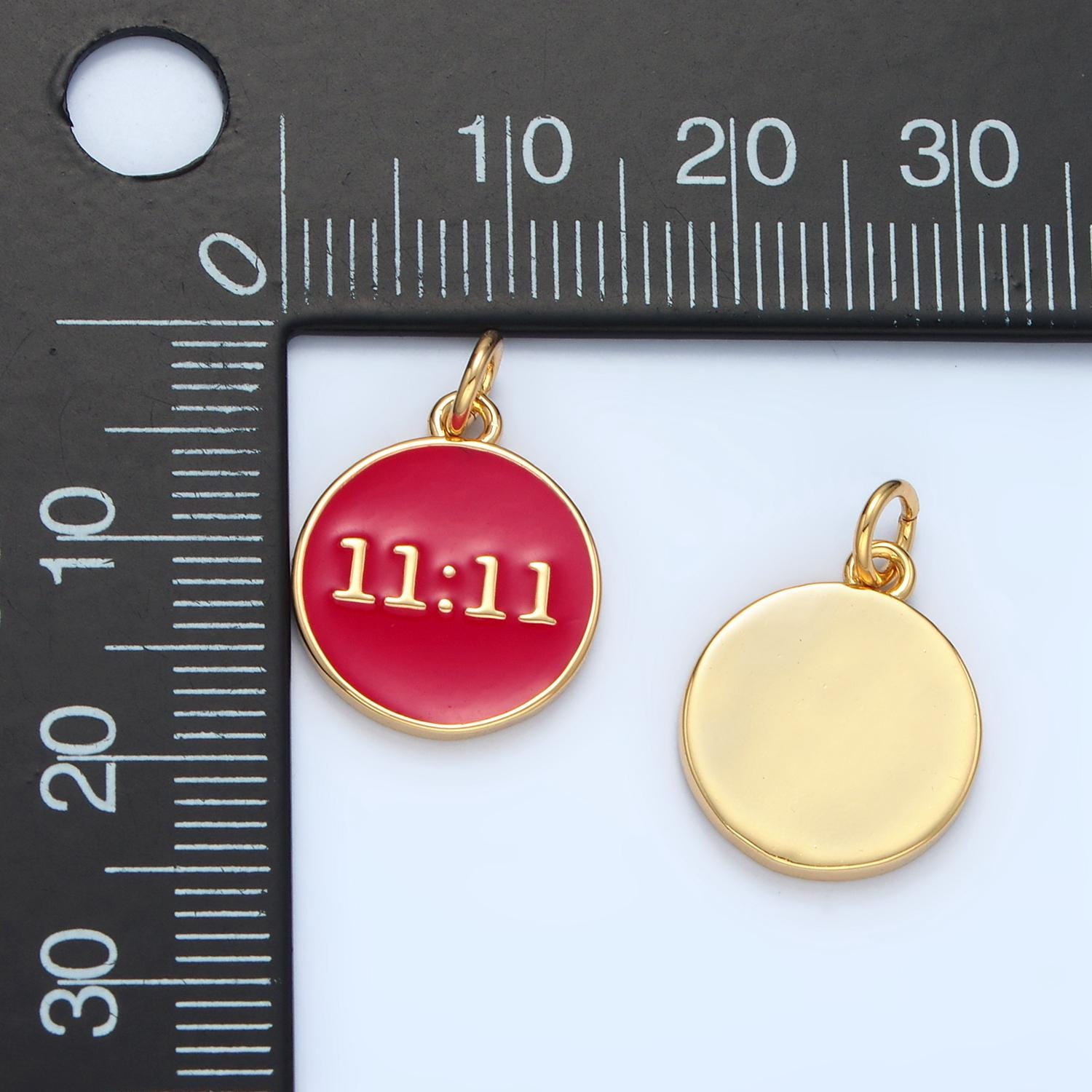 14k gold filled '11:11' lucky angel number charm 1111 good luck charm | ag-940