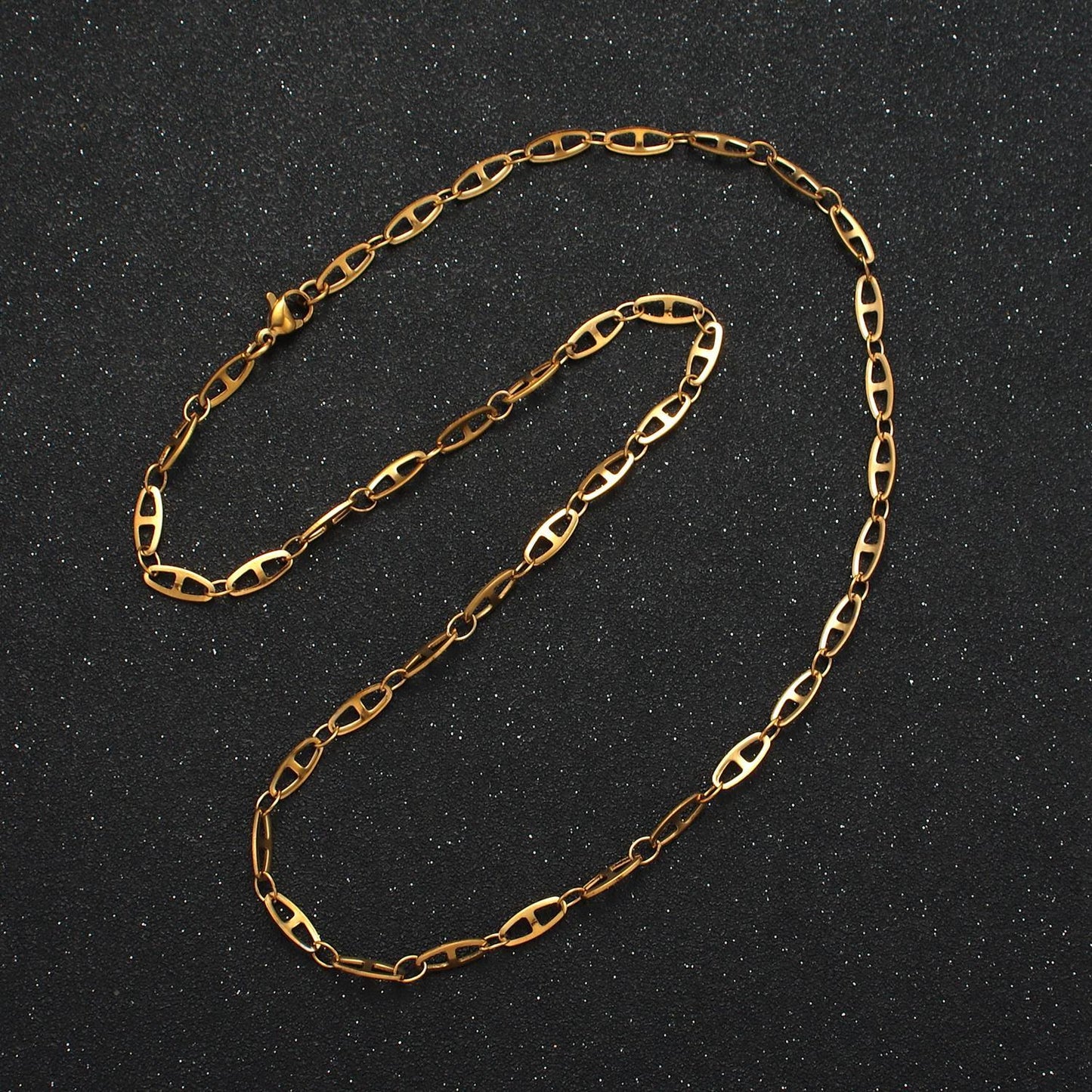 20 inch anchor mariner stainless steel chain necklace in gold & silver | wa-2592 wa-2593
