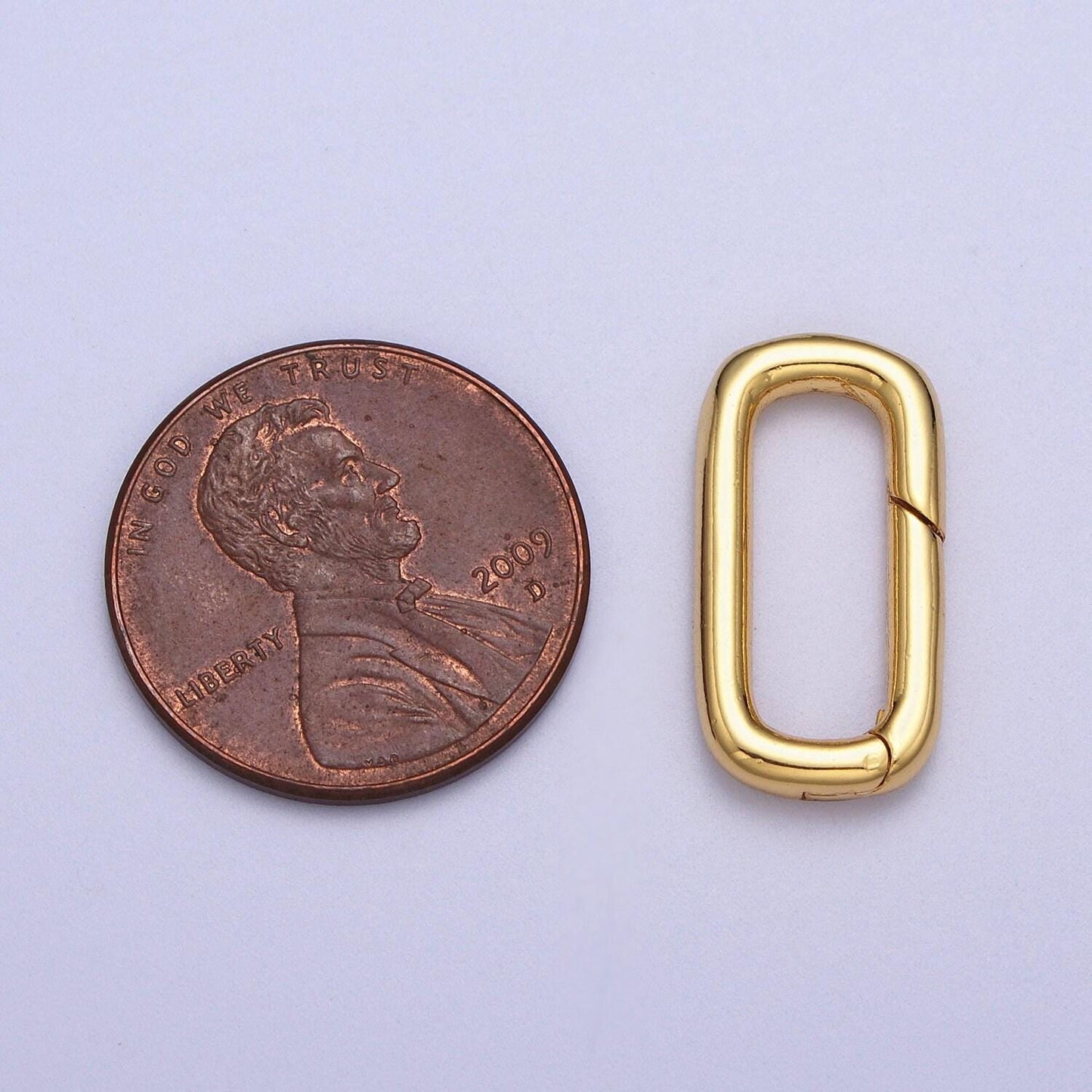 Dainty gold push in oval clasp for charm holder clasp pendants, 19.2 x 9.9mm silver clasp enhancer necklace component z-046