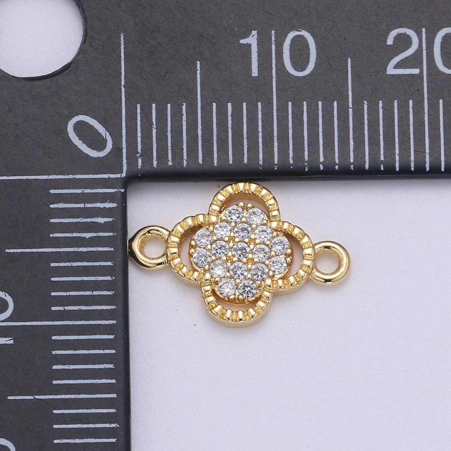 14k gold filled connectors, lucky charm connector cubic jewelry craft supply link connector shamrock bracelet necklace f603