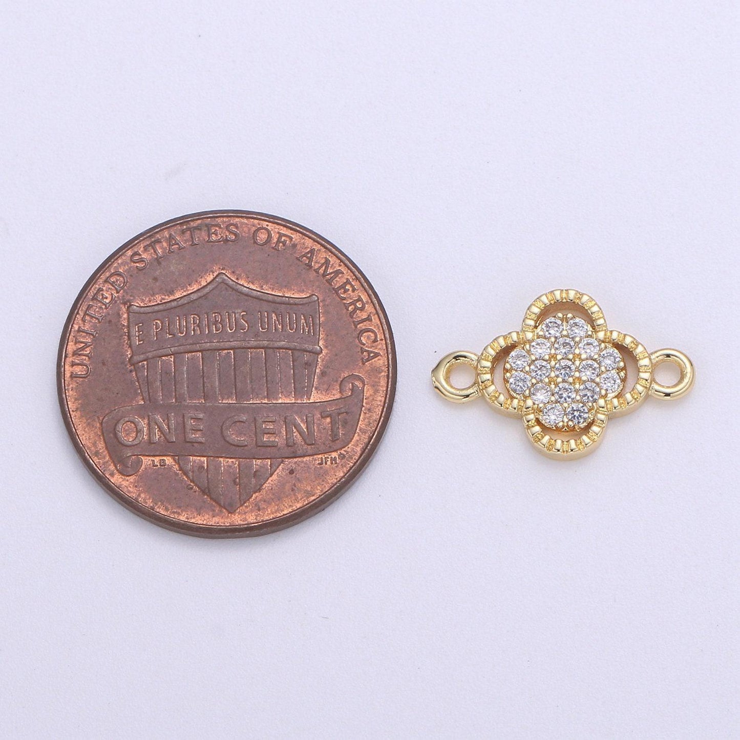 14k gold filled connectors, lucky charm connector cubic jewelry craft supply link connector shamrock bracelet necklace f603