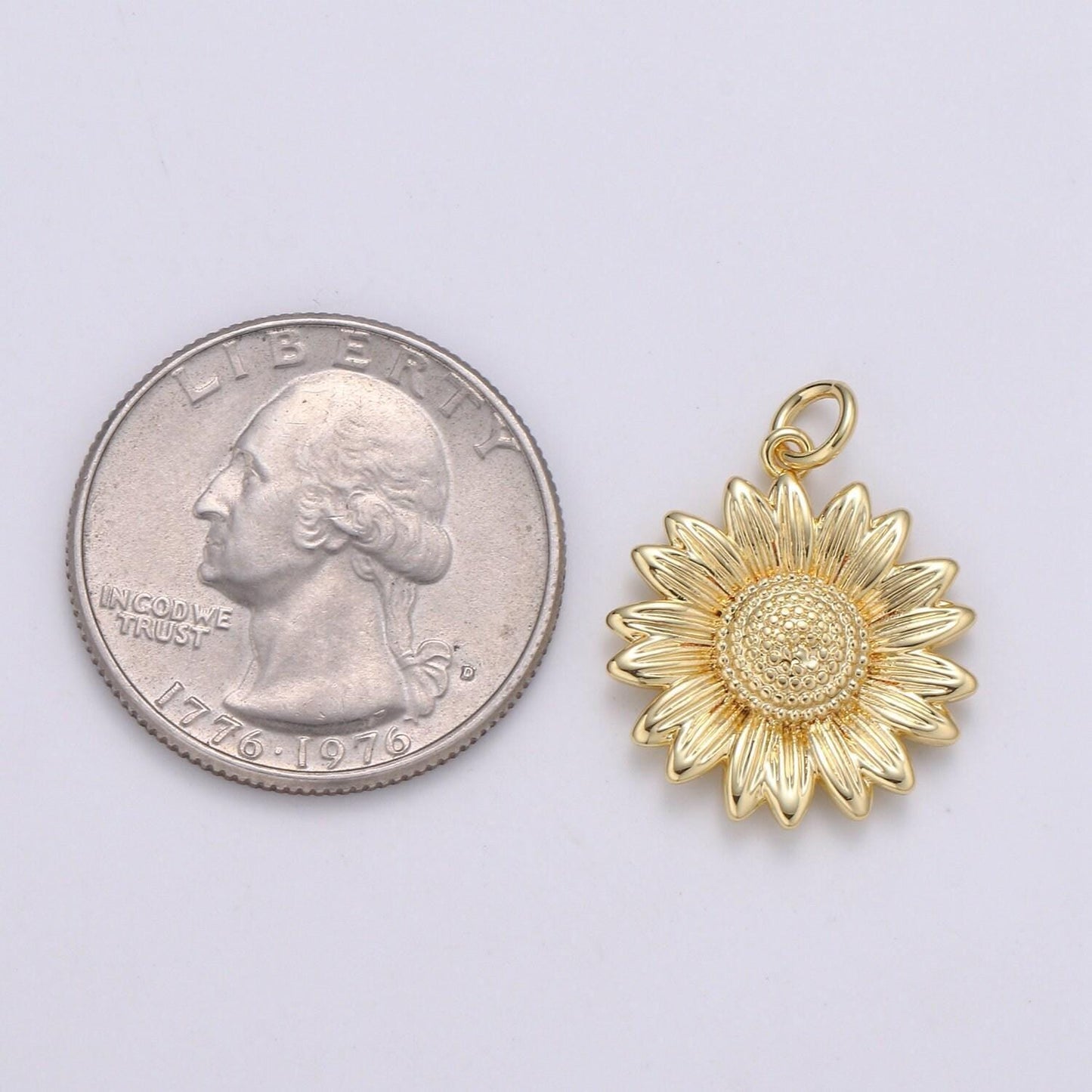 Dainty sunflower charm gold flower charm for bracelet earring necklace,gold sun flower charm for summer garden inspired, chgf-2103