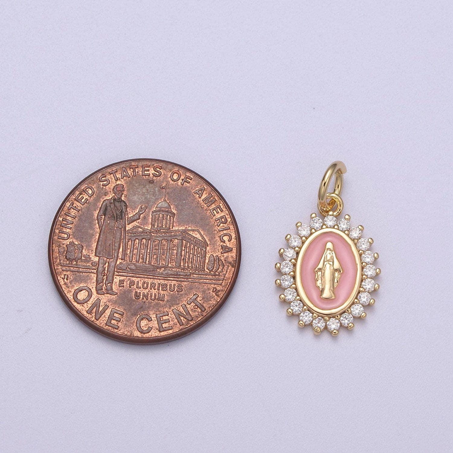 Gold filled miraculous lady charm virgin mary our lady of lourdes catholic bijoux jewelry supply for necklace bracelet earring n-272