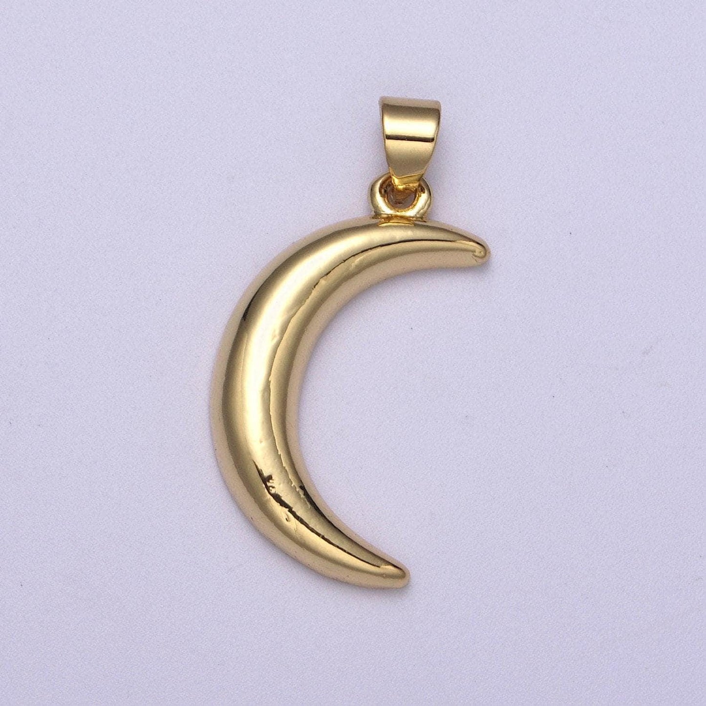 Gold moon charm, dainty crescent moon add a charm on necklace or bracelet, celestial jewelry, light pendant h-170
