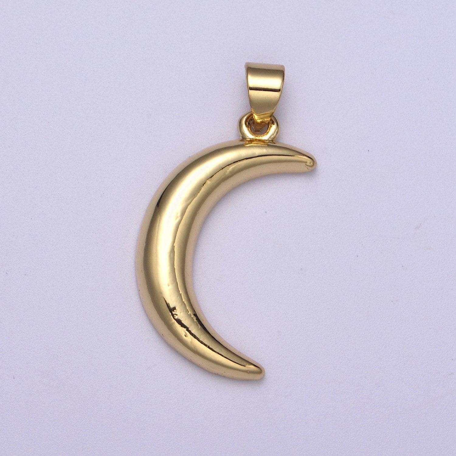 Gold moon charm, dainty crescent moon add a charm on necklace or bracelet, celestial jewelry, light pendant h-170