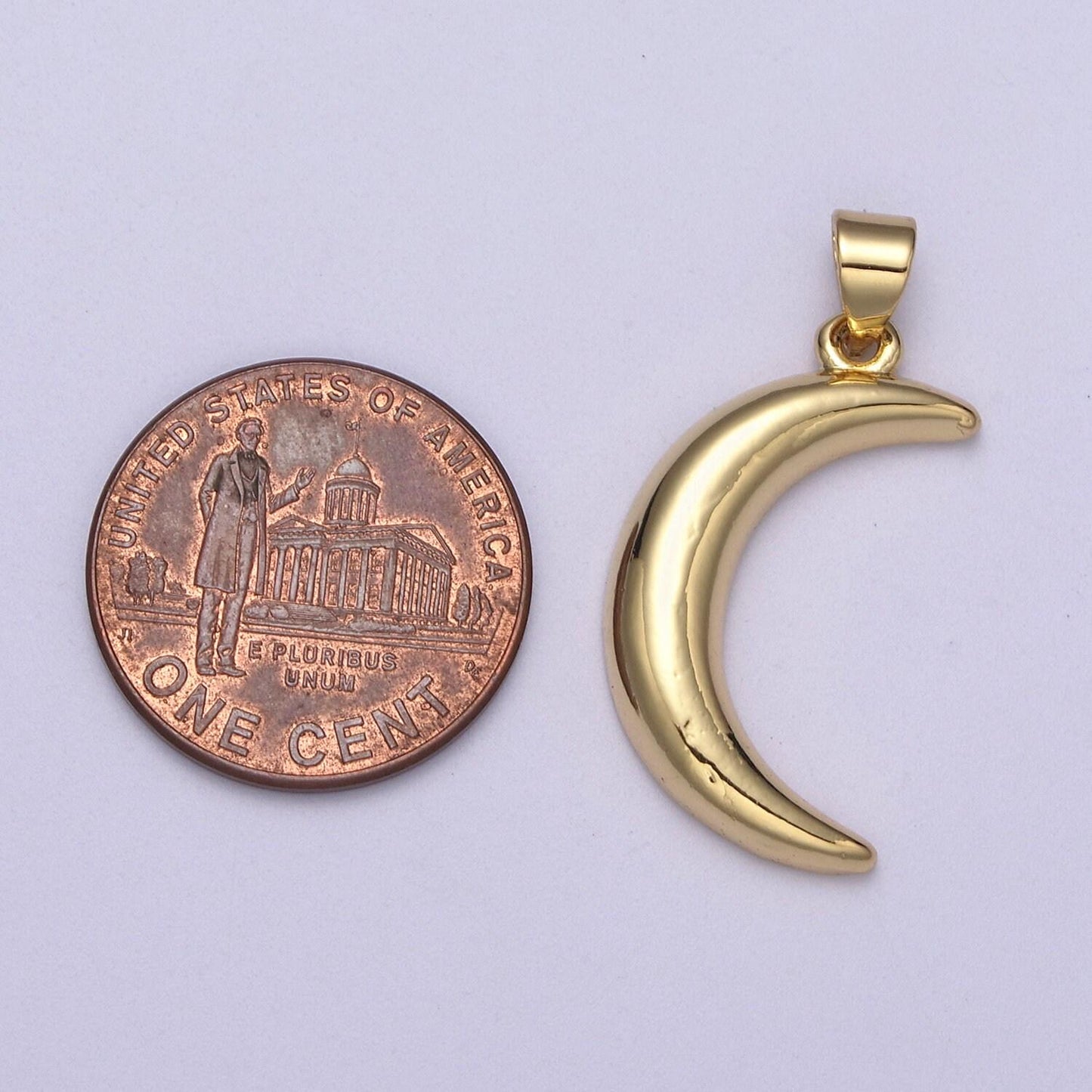 Gold moon charm, dainty crescent moon add a charm on necklace or bracelet, celestial jewelry, light pendant h-170