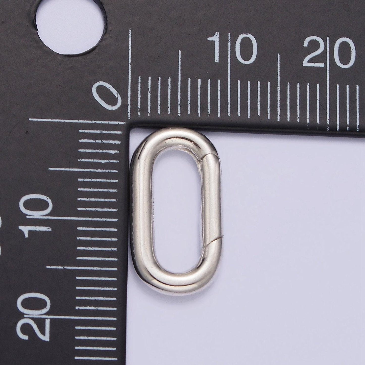 Wholesale mini oval silver enhancer charm holder s925 sterling silver push gate clasp multi charm holder for jewelry making supply sl372