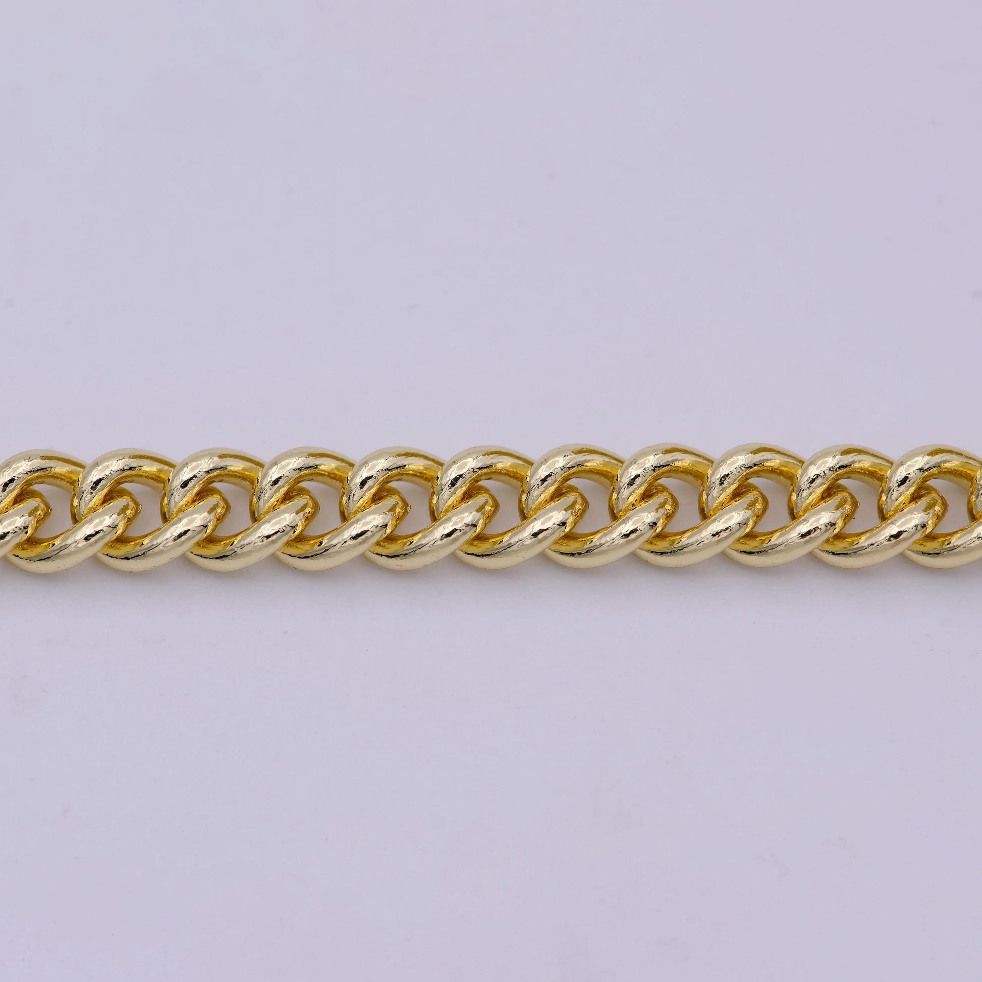 5.8mm gold cuban curb chain by yard, 24k gold filled wholesale bulk curb roll chain for jewelry making | roll-567