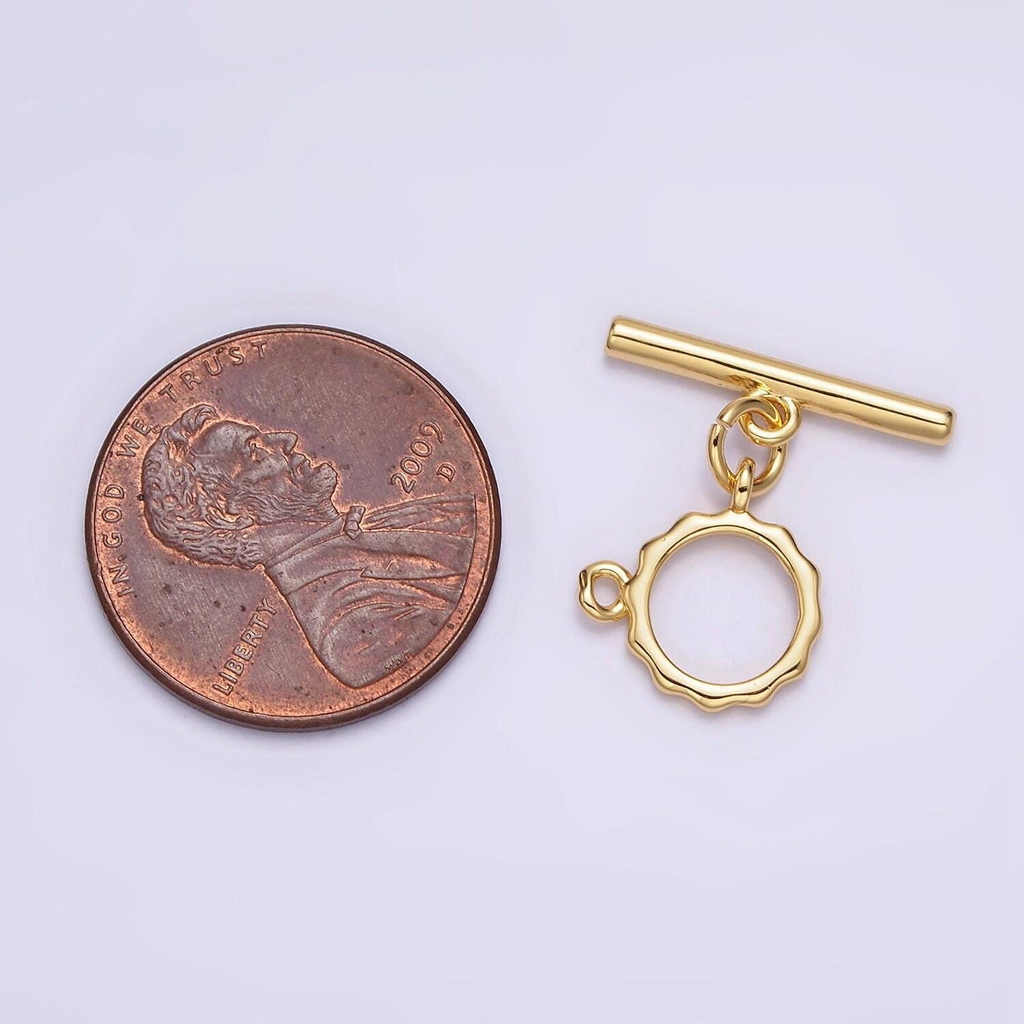 Dainty gold toggle clasp, gold round ot clasp fancy design with link for charm bulk supply for bracelet necklace component z-445