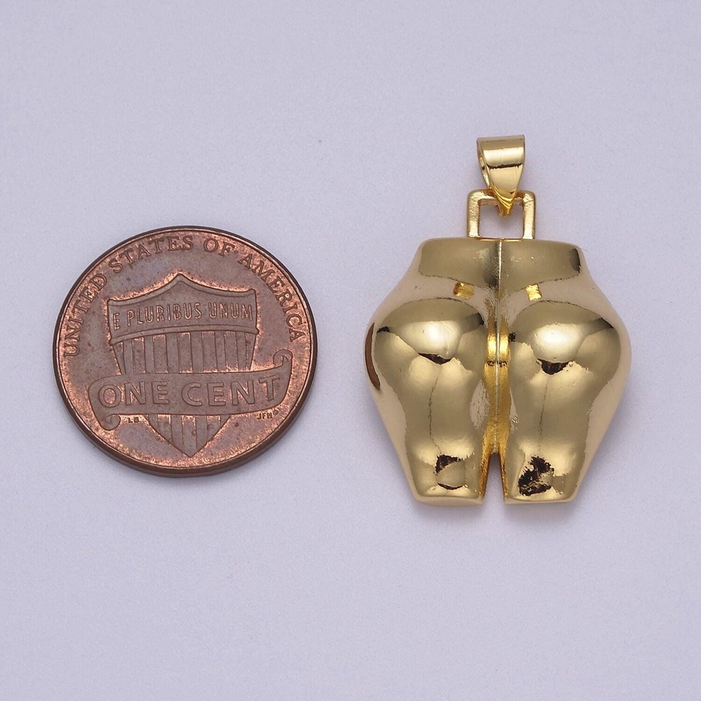 Big gold filled bootylicous booty pendant // thick butt ass charm // la femme necklace charm jewelry j-353