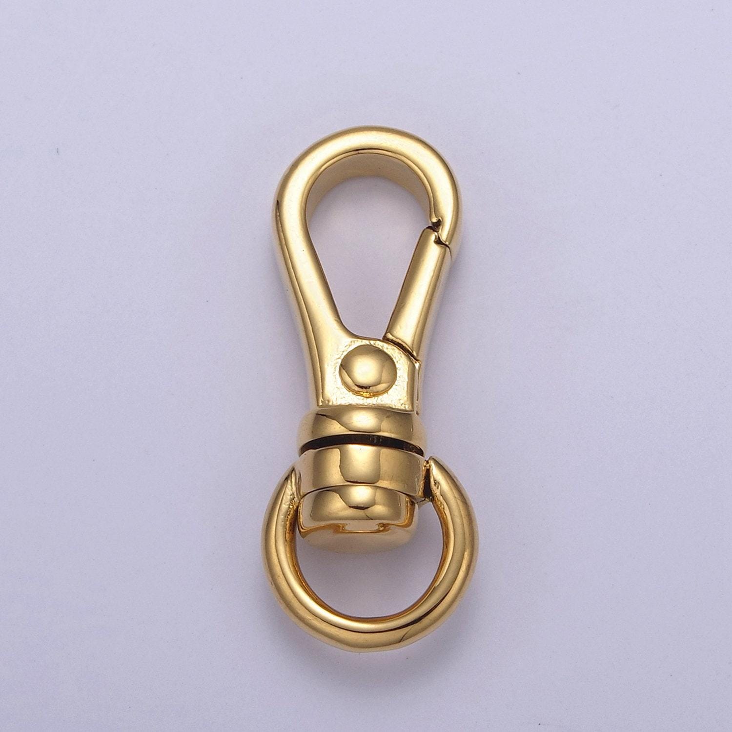 Gold filled push in clasp, plain lobster clasp, enhancer link to charms, 25x10mm Purse Charm Component l-662 l-663