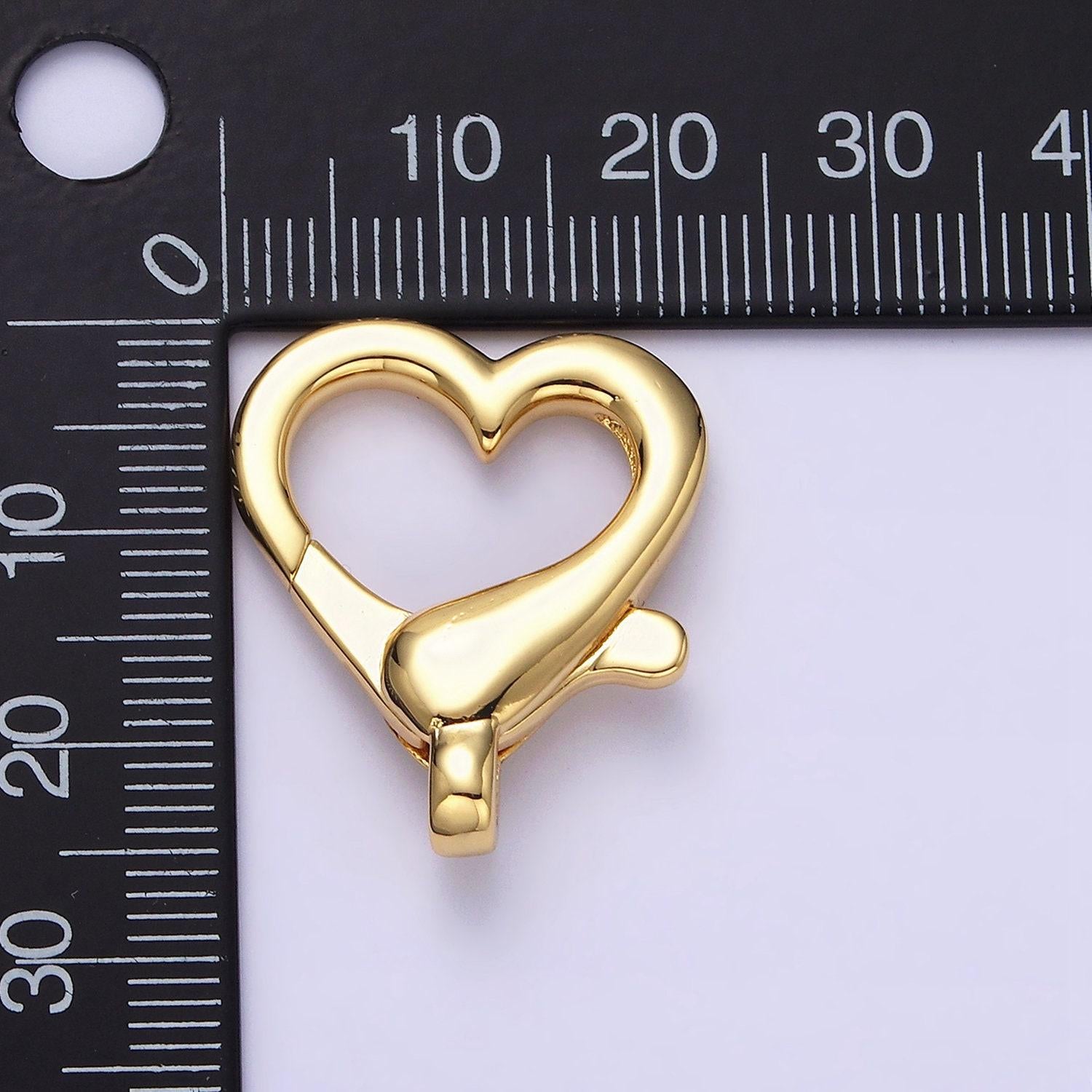 16k gold filled love heart lobster clasp heart trigger clasp – lobster claw for jewelry making supplies | z404