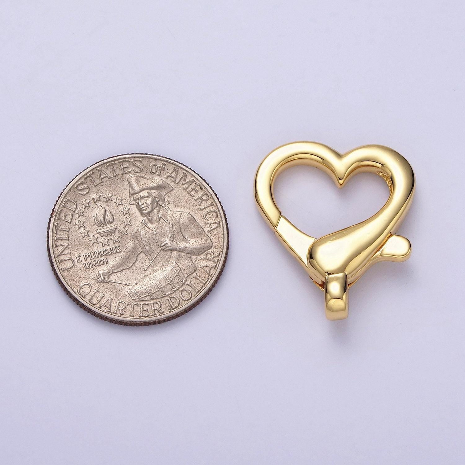 16k gold filled love heart lobster clasp heart trigger clasp – lobster claw for jewelry making supplies | z404