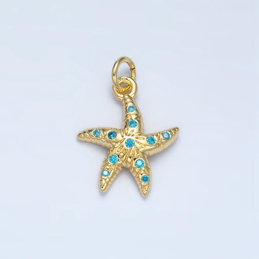 Gold starfish charms dainty gold sea star pendant starfish charm bracelet necklace for diy jewelry making supply m896