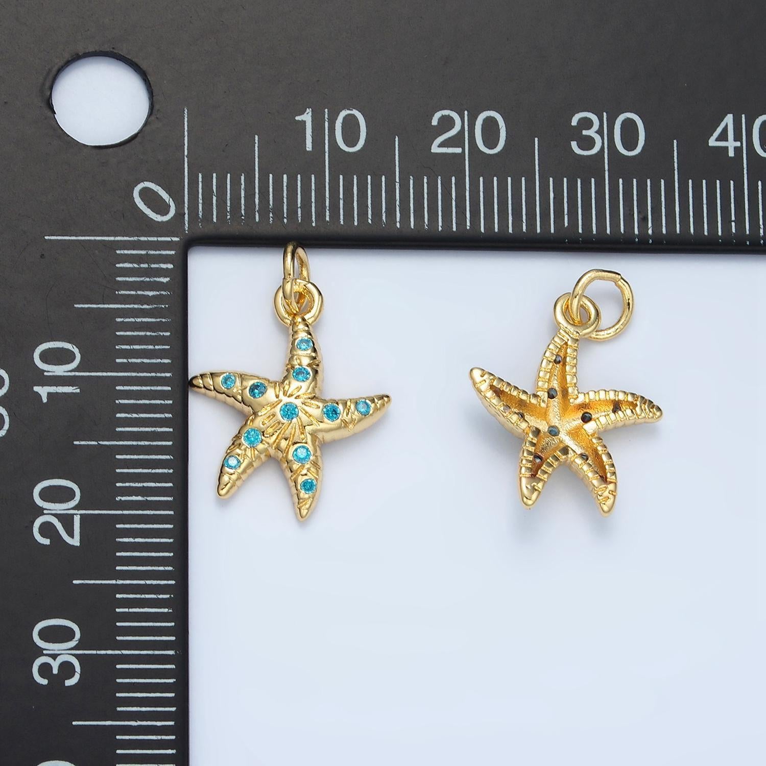 Gold starfish charms dainty gold sea star pendant starfish charm bracelet necklace for diy jewelry making supply m896